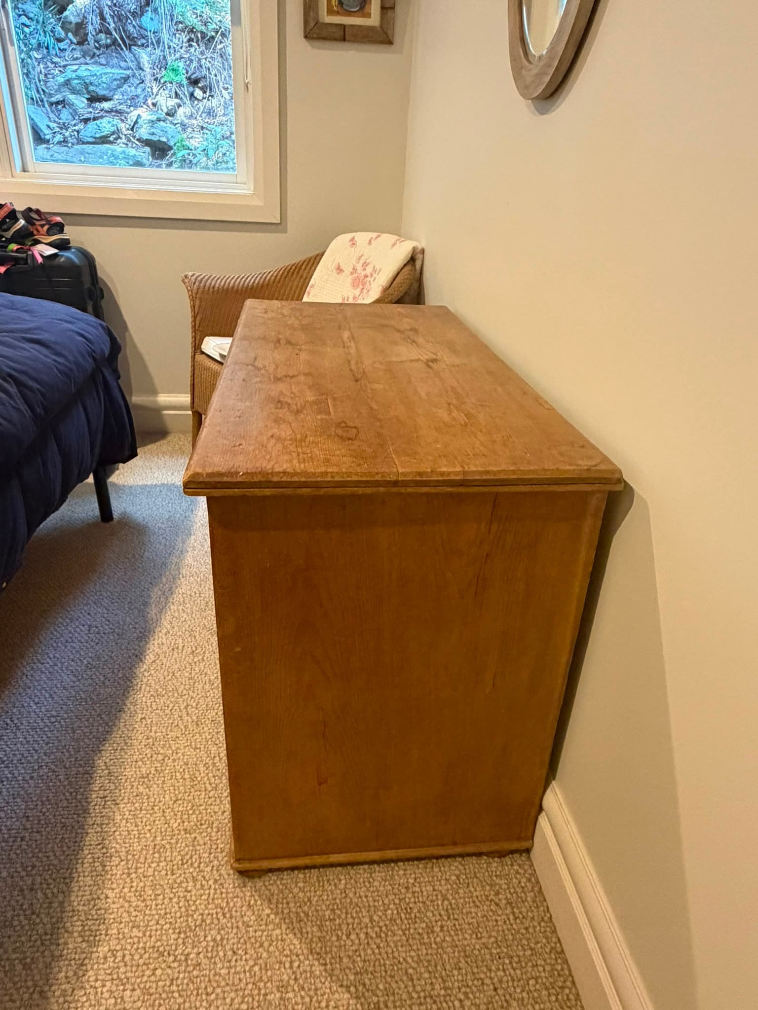 Antique Pine Chest of Drawers Light Brown Wooden Storage Unit — photo 3 of 3