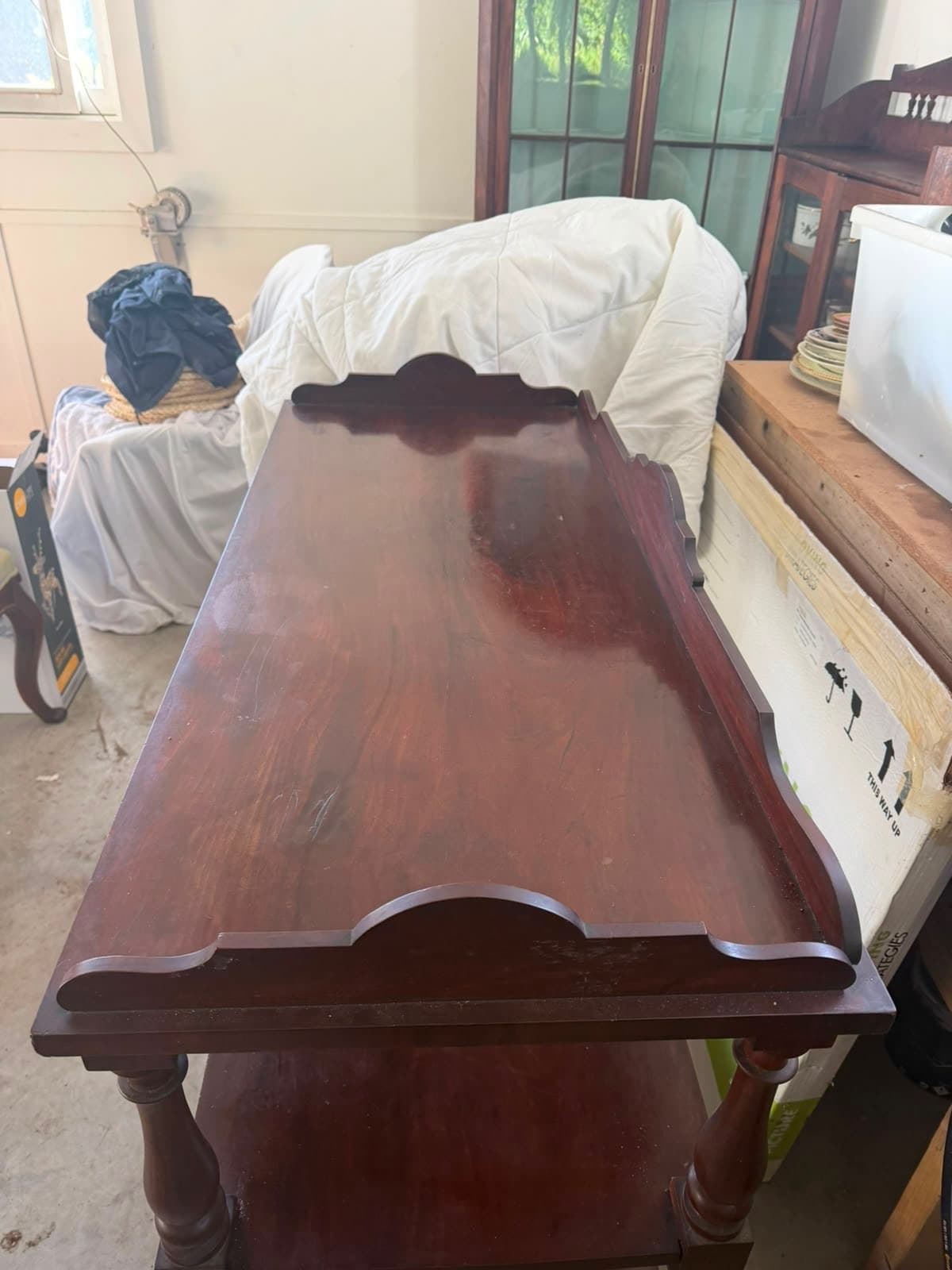 Antique Victorian Mahogany Three-Tier Serving Trolley — photo 6 of 6