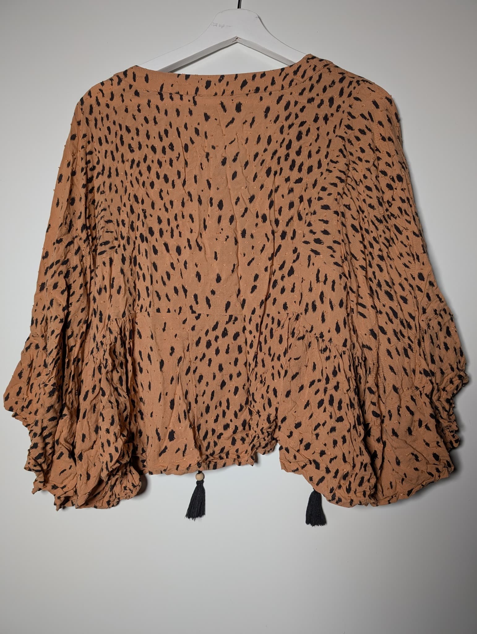 Auguste The Label Animal Print Lace-Up Blouse Size 14 — photo 5 of 8