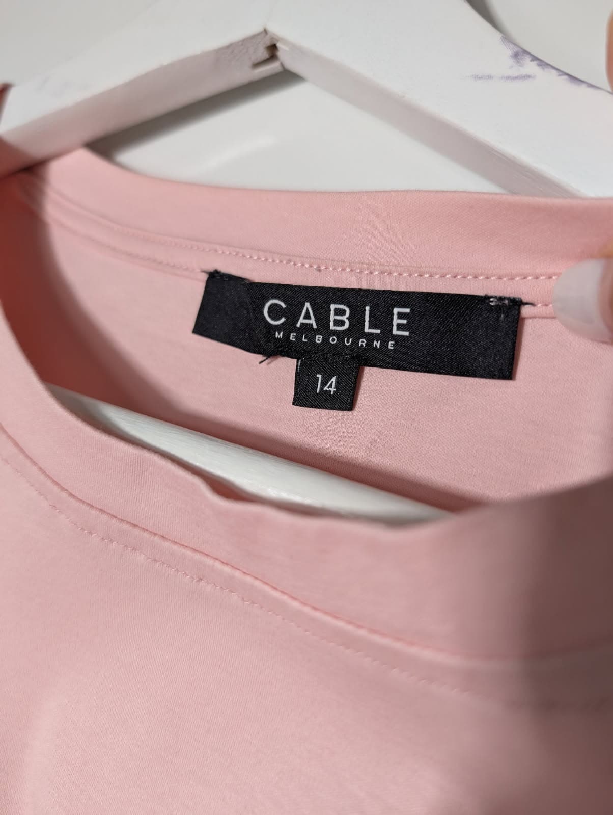 Cable Melbourne Rolled Sleeve T-Shirt Pink Size 14 — photo 5 of 5