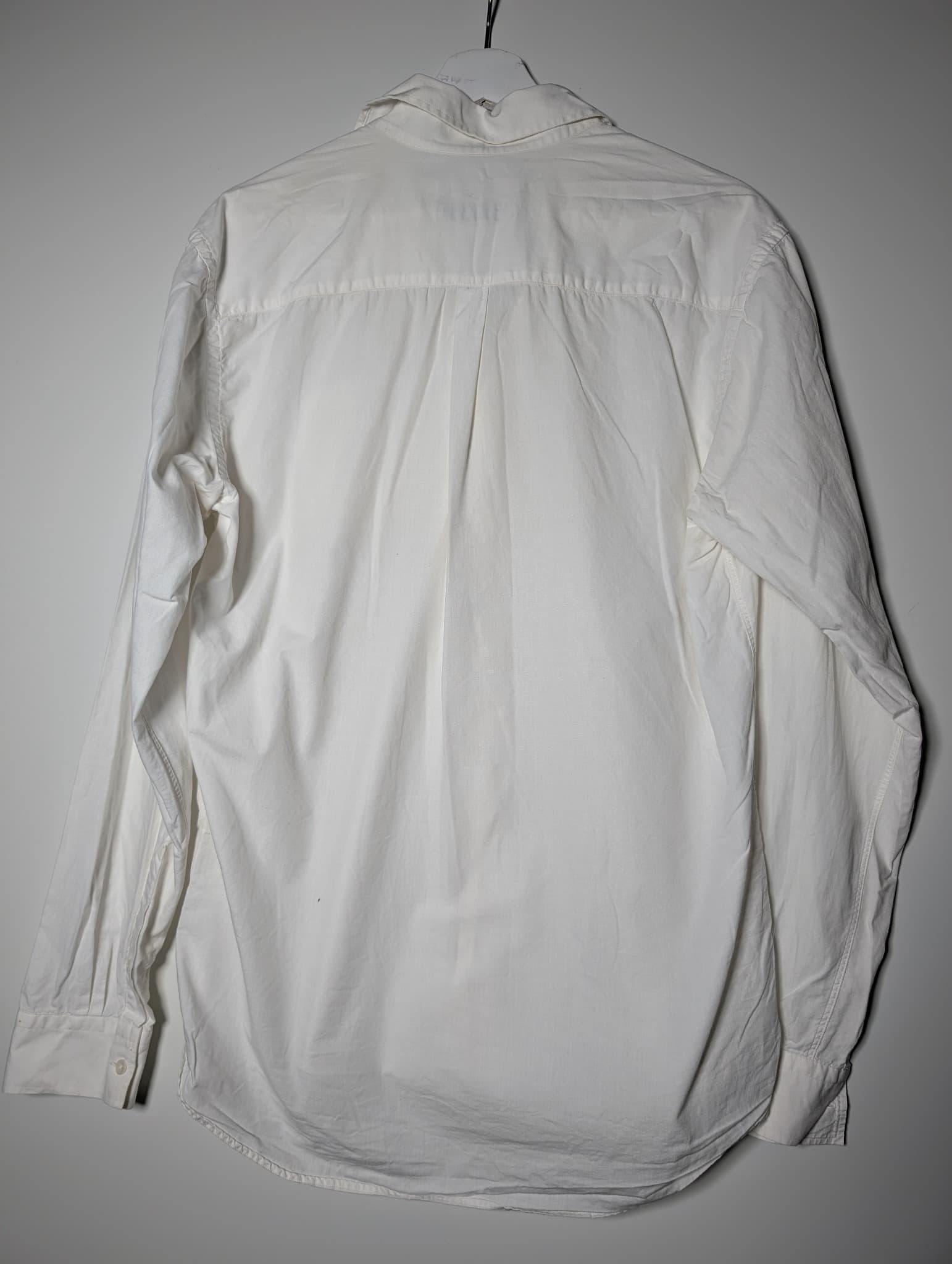 Jac+Jack Long Sleeve Button-Down Shirt White Raw Edge Detail Size M — photo 4 of 6