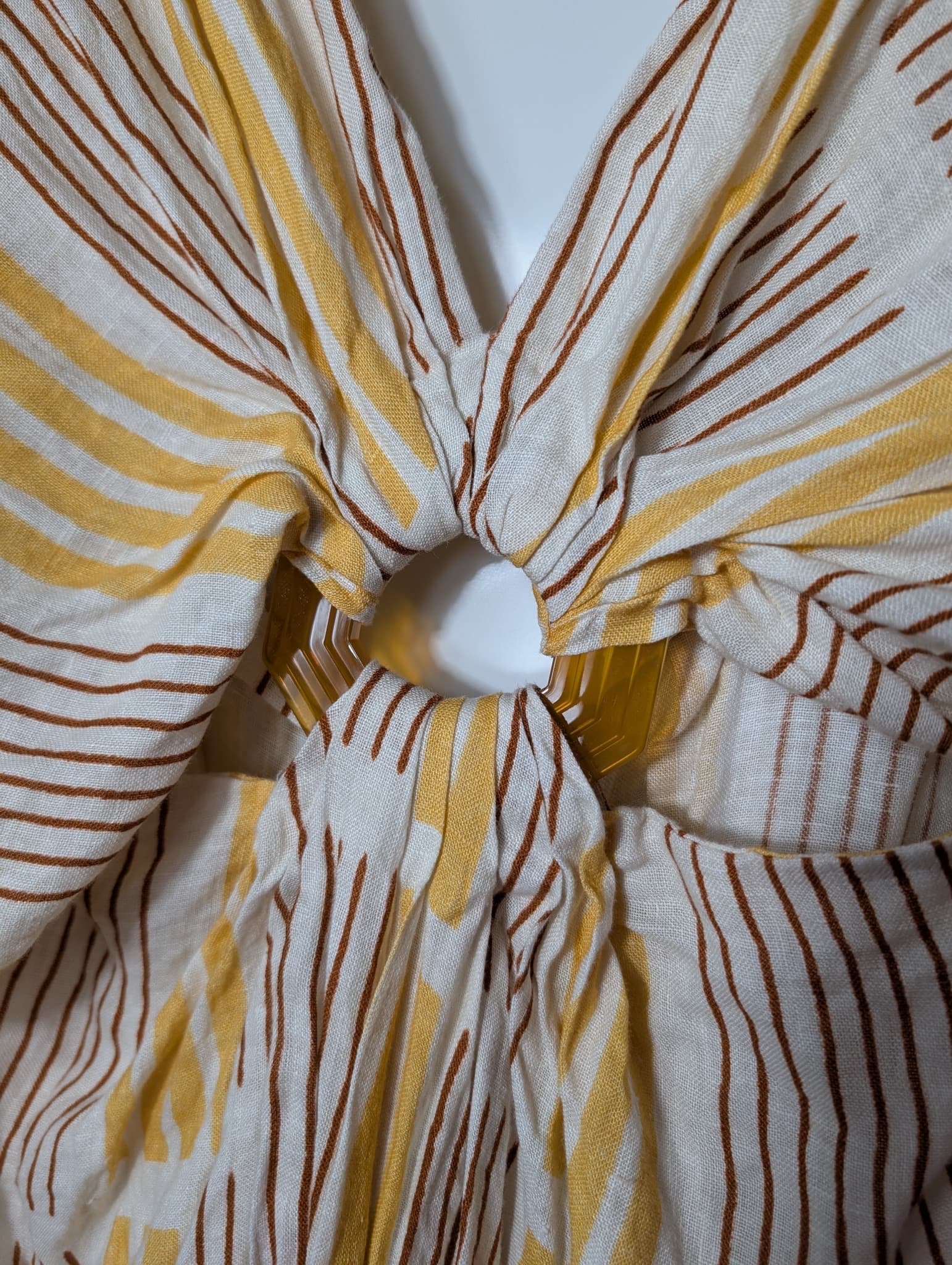 Johanna Ortiz Striped Linen Blend Maxi Dress Size S — photo 3 of 10