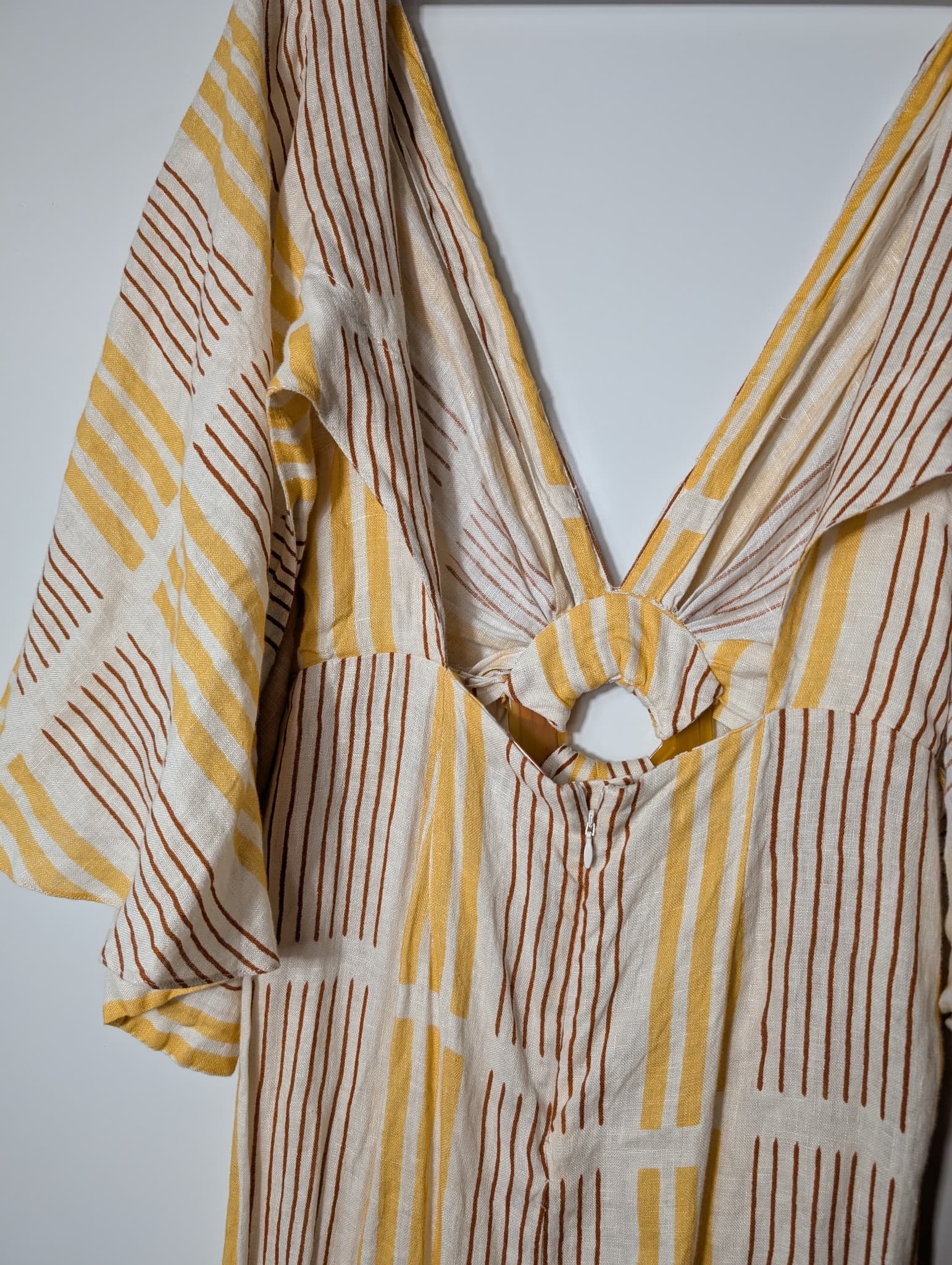 Johanna Ortiz Striped Linen Blend Maxi Dress Size S — photo 6 of 10