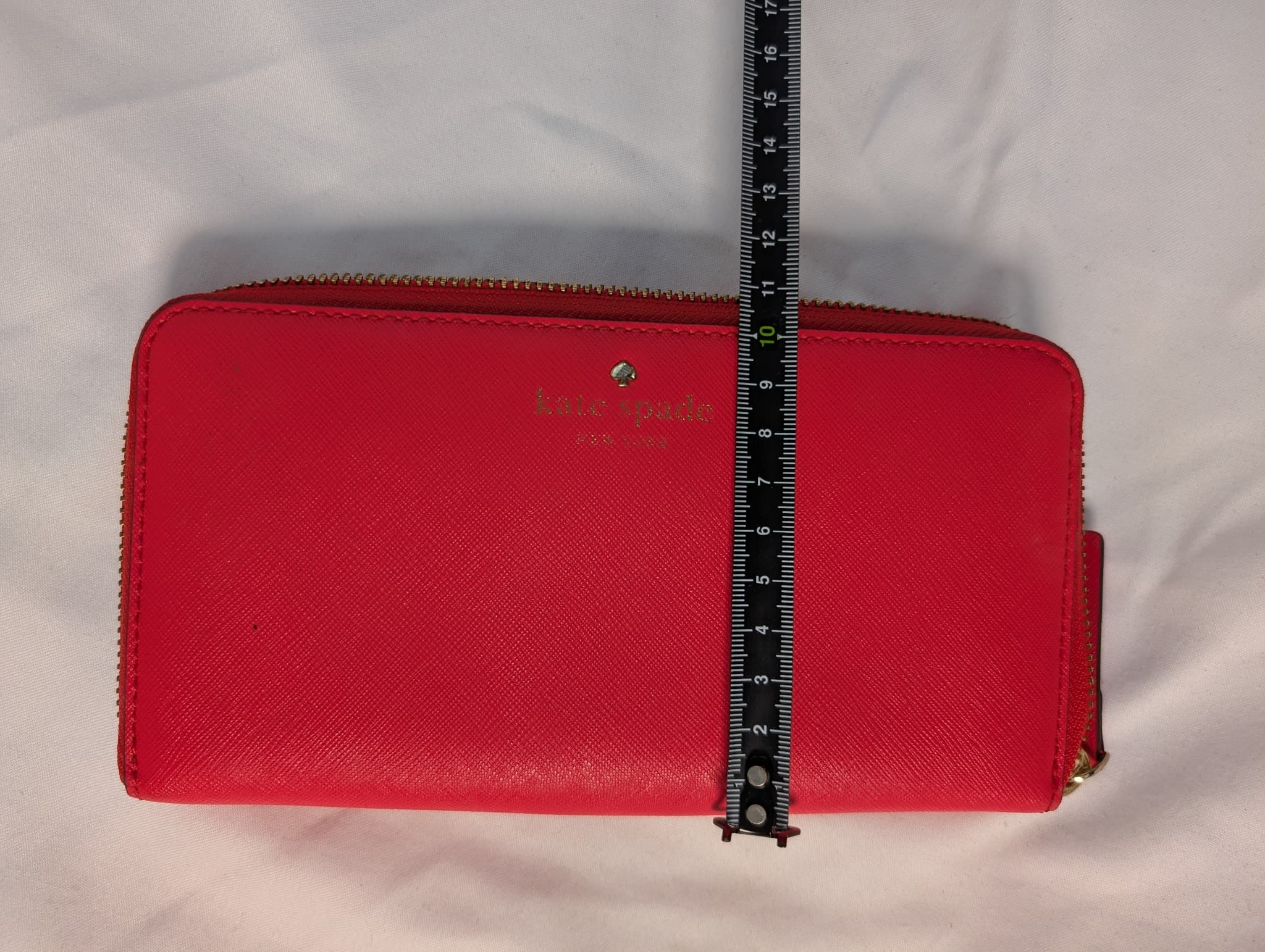 Kate Spade New York Saffiano Leather Zip Around Continental Wallet Red — photo 10 of 10