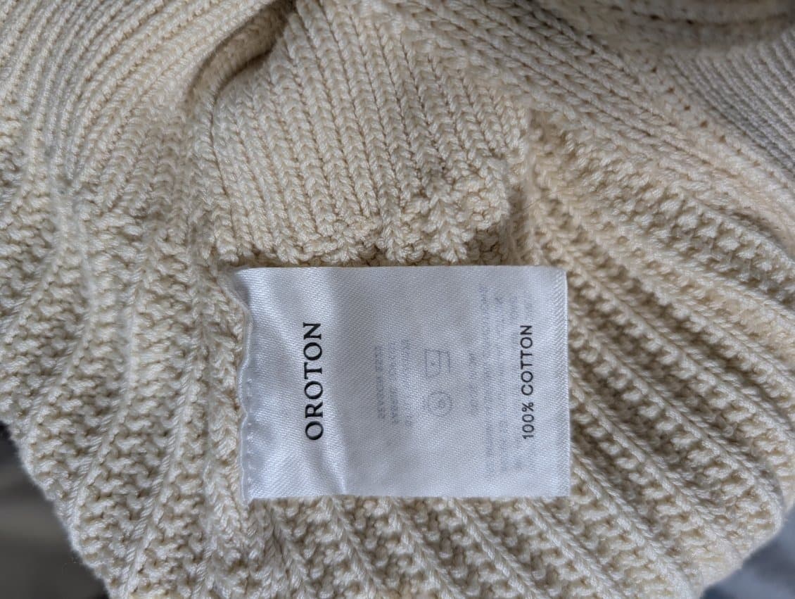 Oroton Ribbed Knit Lace-Up Polo Top Cream Women's Size S — photo 4 of 8
