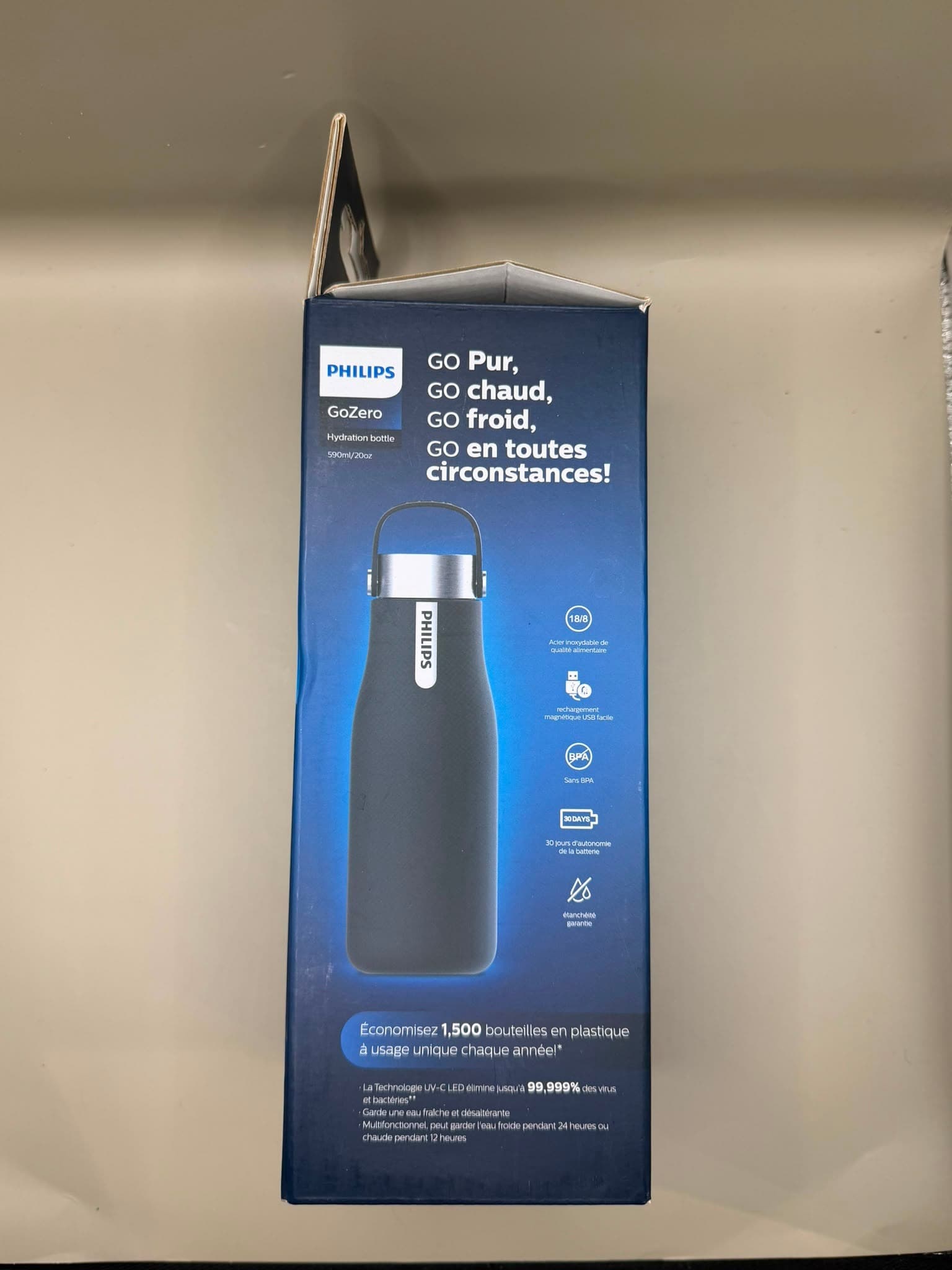 Philips GoZero Smart UV-C Water Bottle 590ml Black — photo 4 of 6