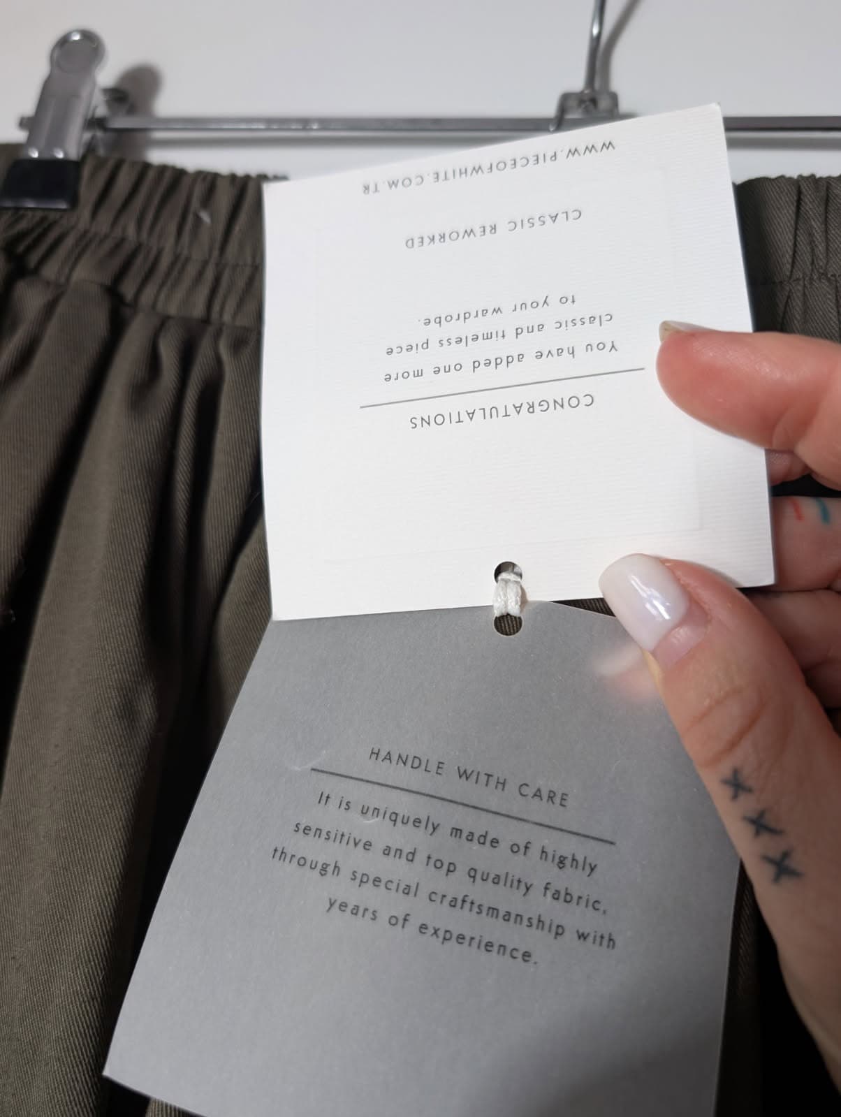 Piece of White Elastic Waist Maxi Skirt Olive Green One Size — photo 4 of 4