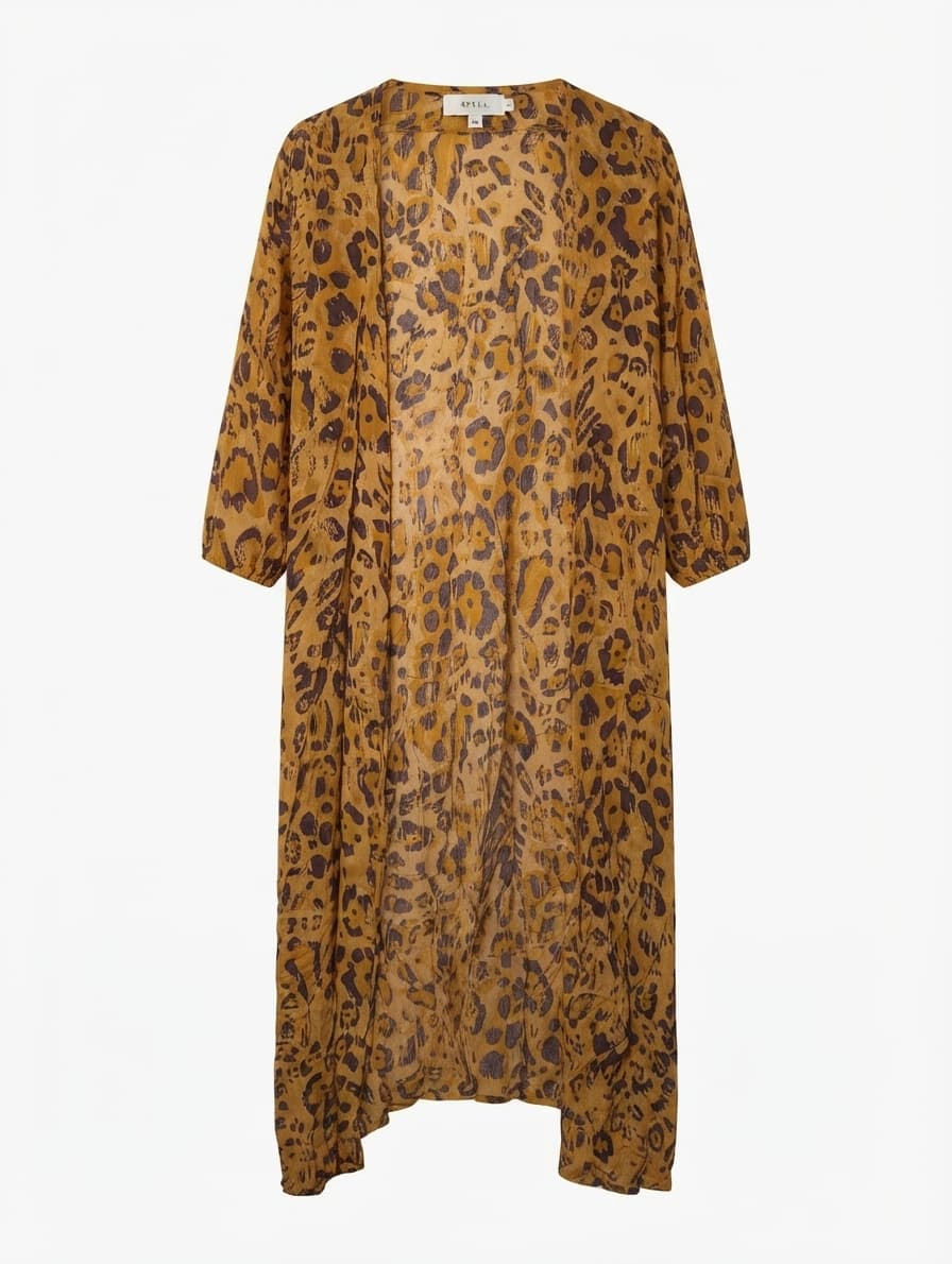 Spell Leopard Print Longline Kimono Cardigan Women's OS — photo 1 of 7