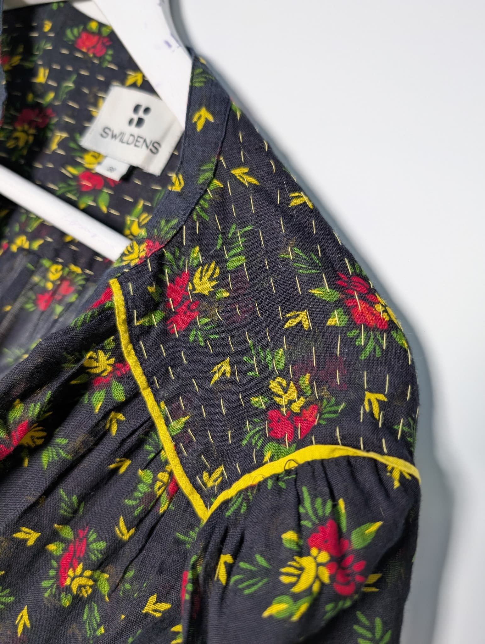 Swildens Floral Print Button-Down Blouse Black Size 38 — photo 4 of 8