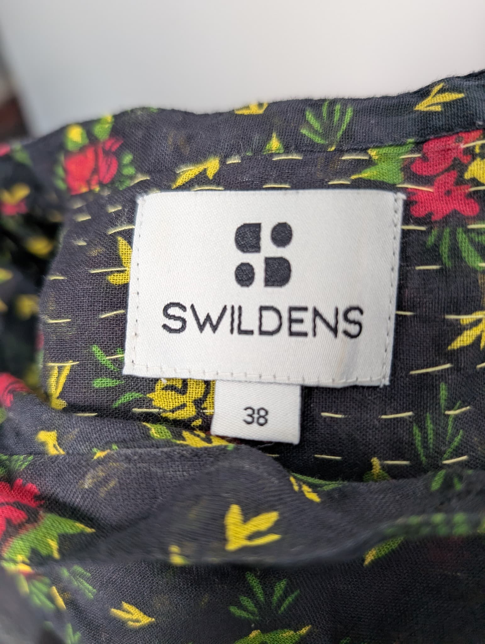 Swildens Floral Print Button-Down Blouse Black Size 38 — photo 6 of 8