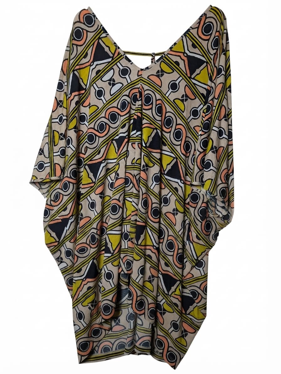 Tigerlily Geometric Print V-Neck Kaftan Tunic Large — photo 1 of 9