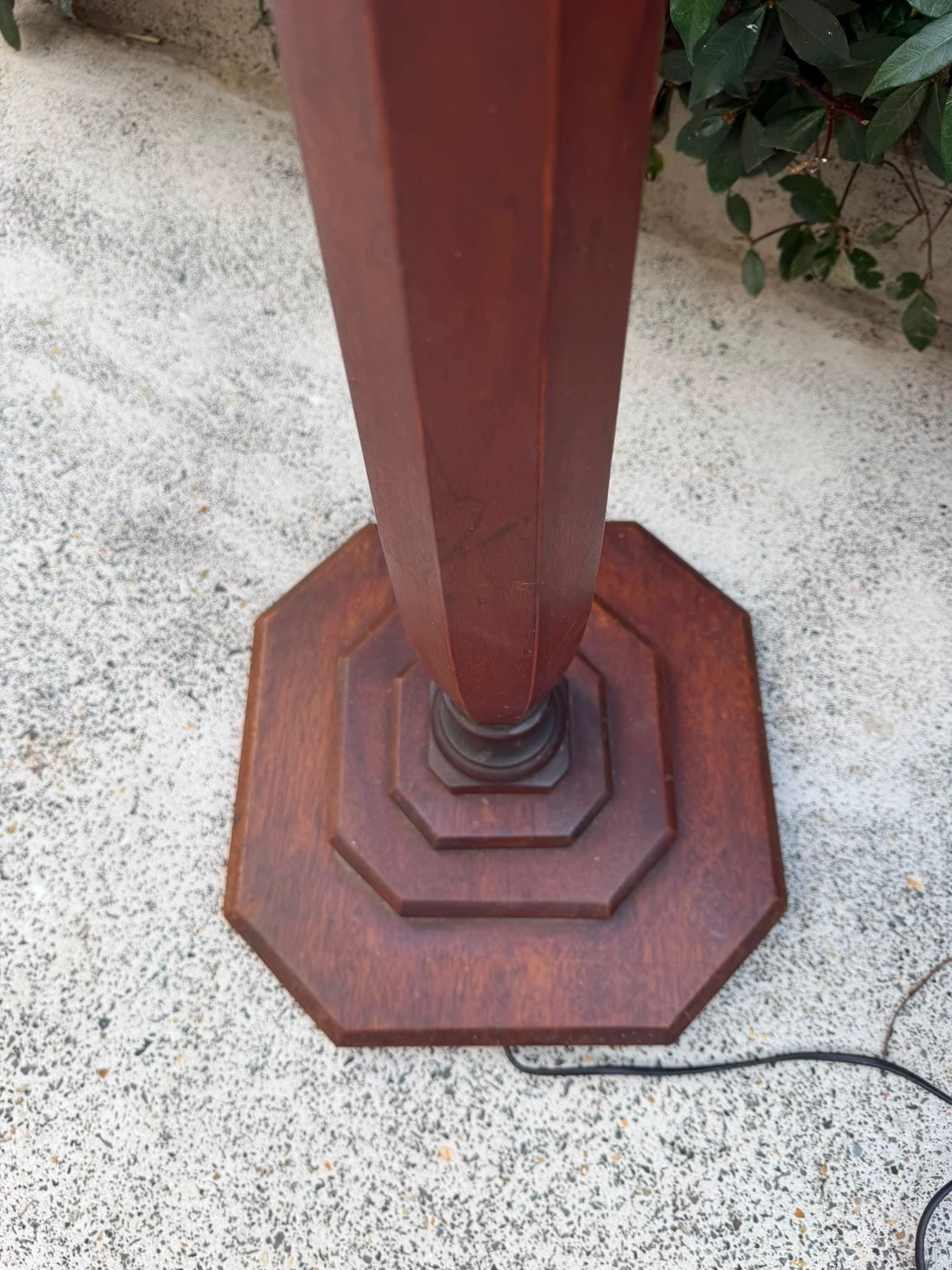Vintage Floor Lamp Traditional Hexagonal Base Dark Wood — photo 3 of 4
