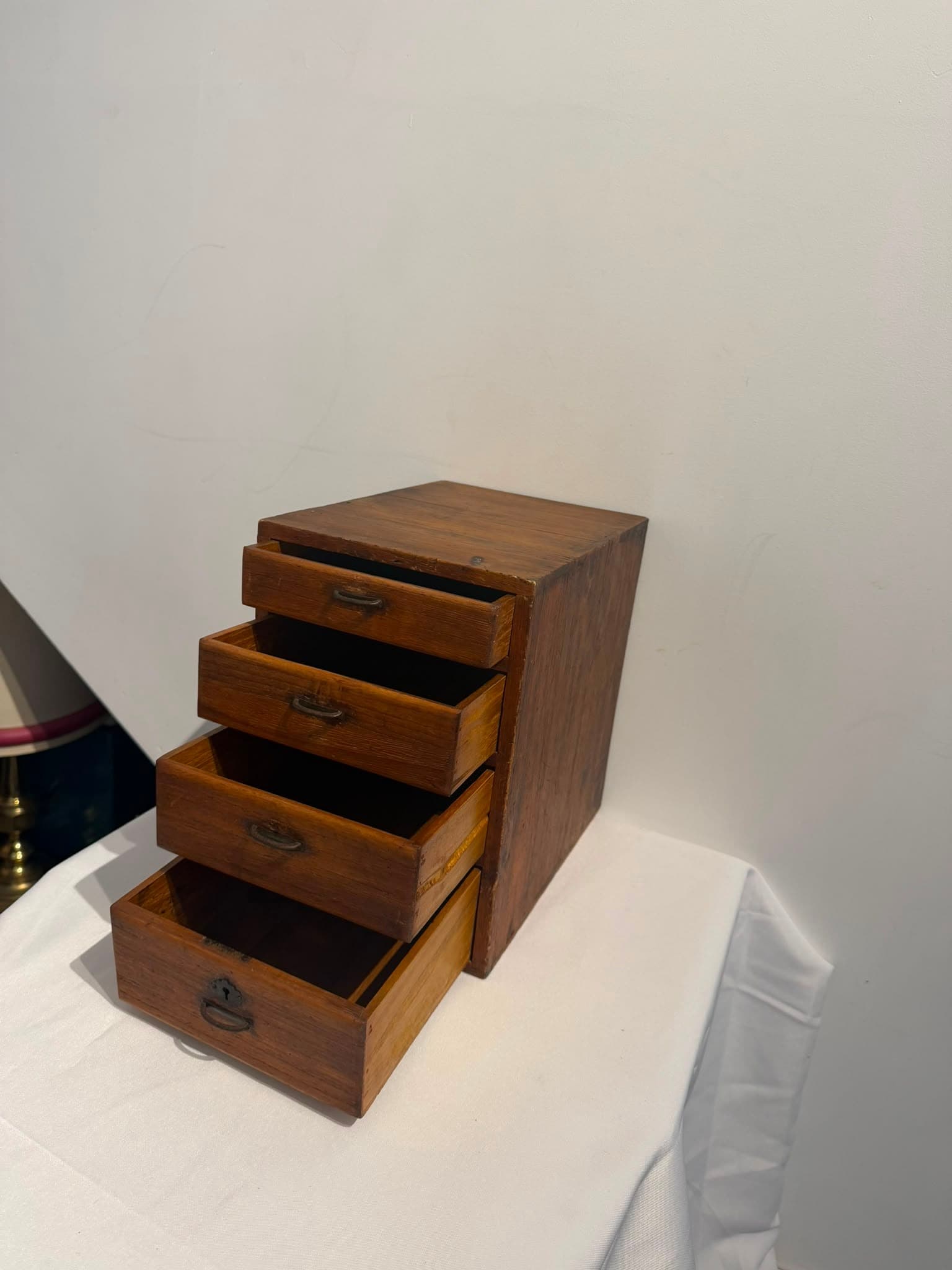 Vintage Wooden Apothecary Chest 4 Drawer Desktop Organiser — photo 4 of 5