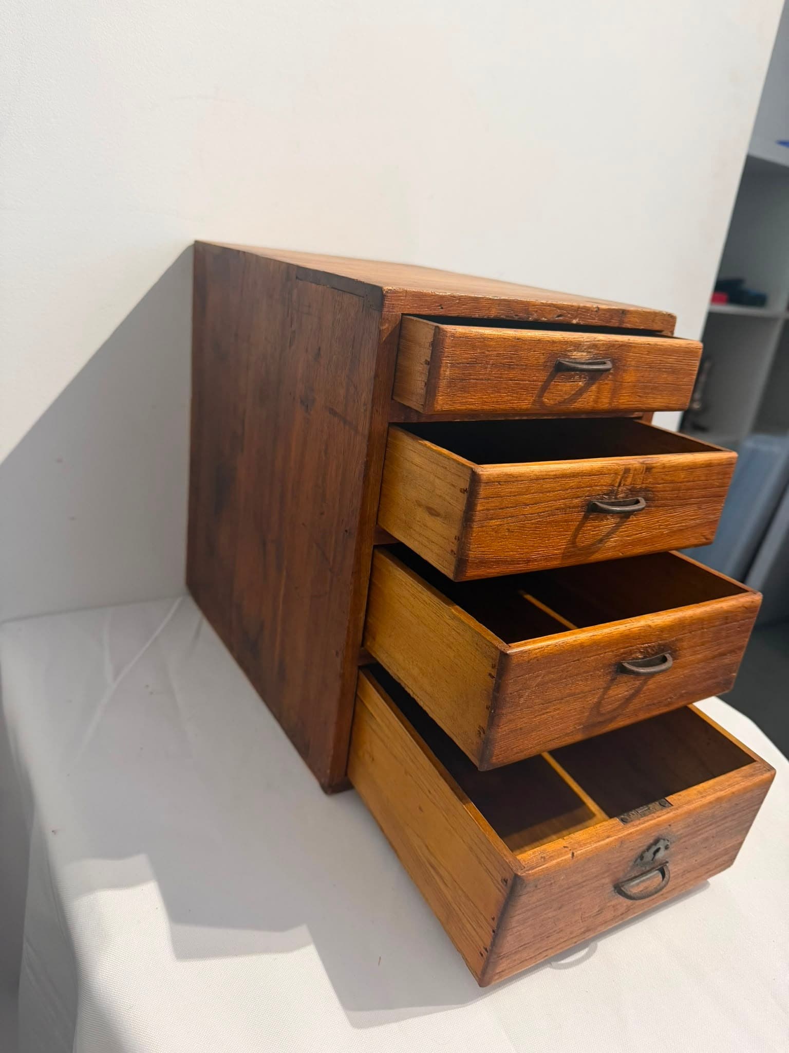 Vintage Wooden Apothecary Chest 4 Drawer Desktop Organiser — photo 5 of 5