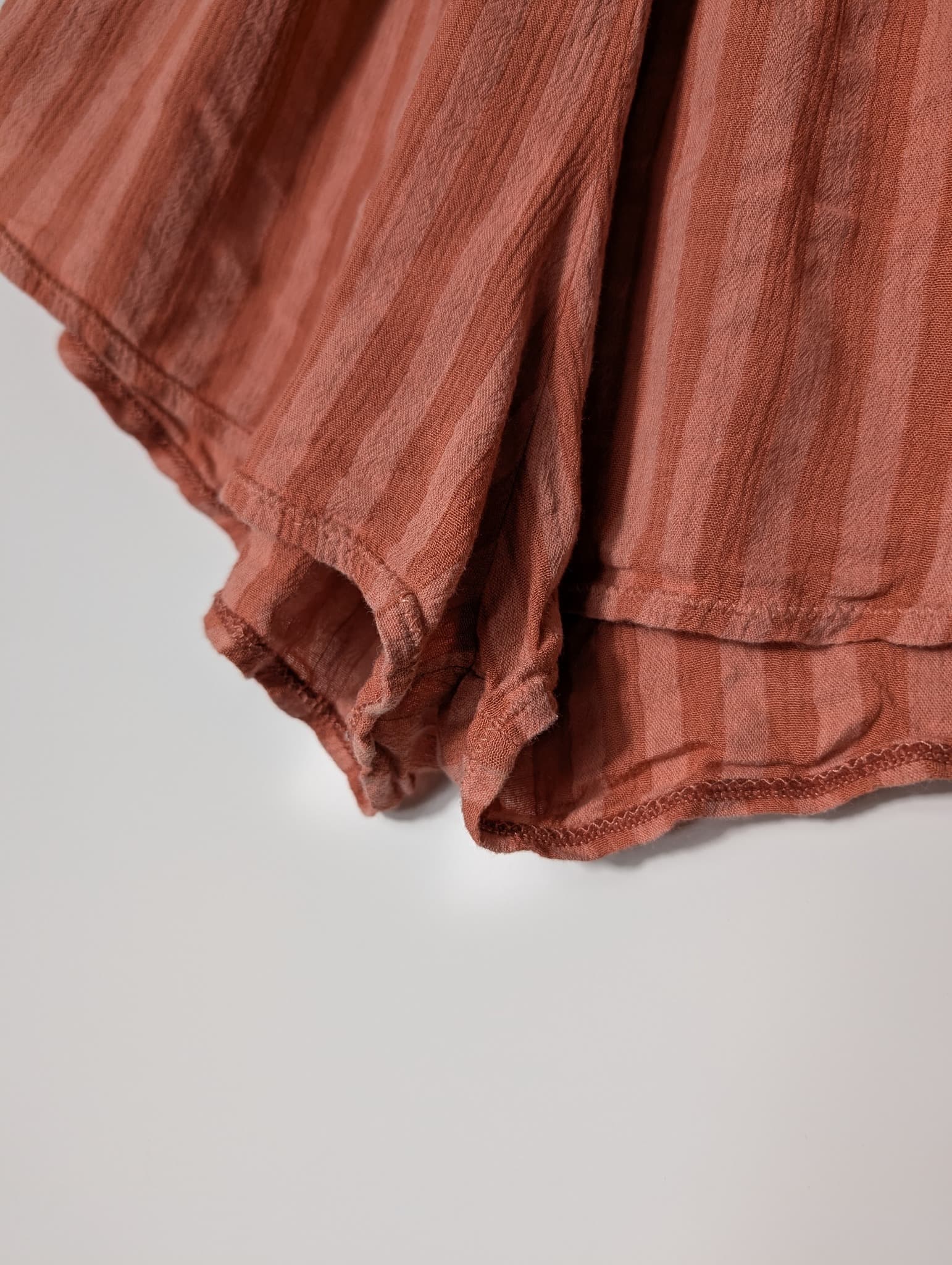 Zulu & Zephyr Striped Gauze Dolphin Hem Shorts Terracotta Size 10 — photo 3 of 8