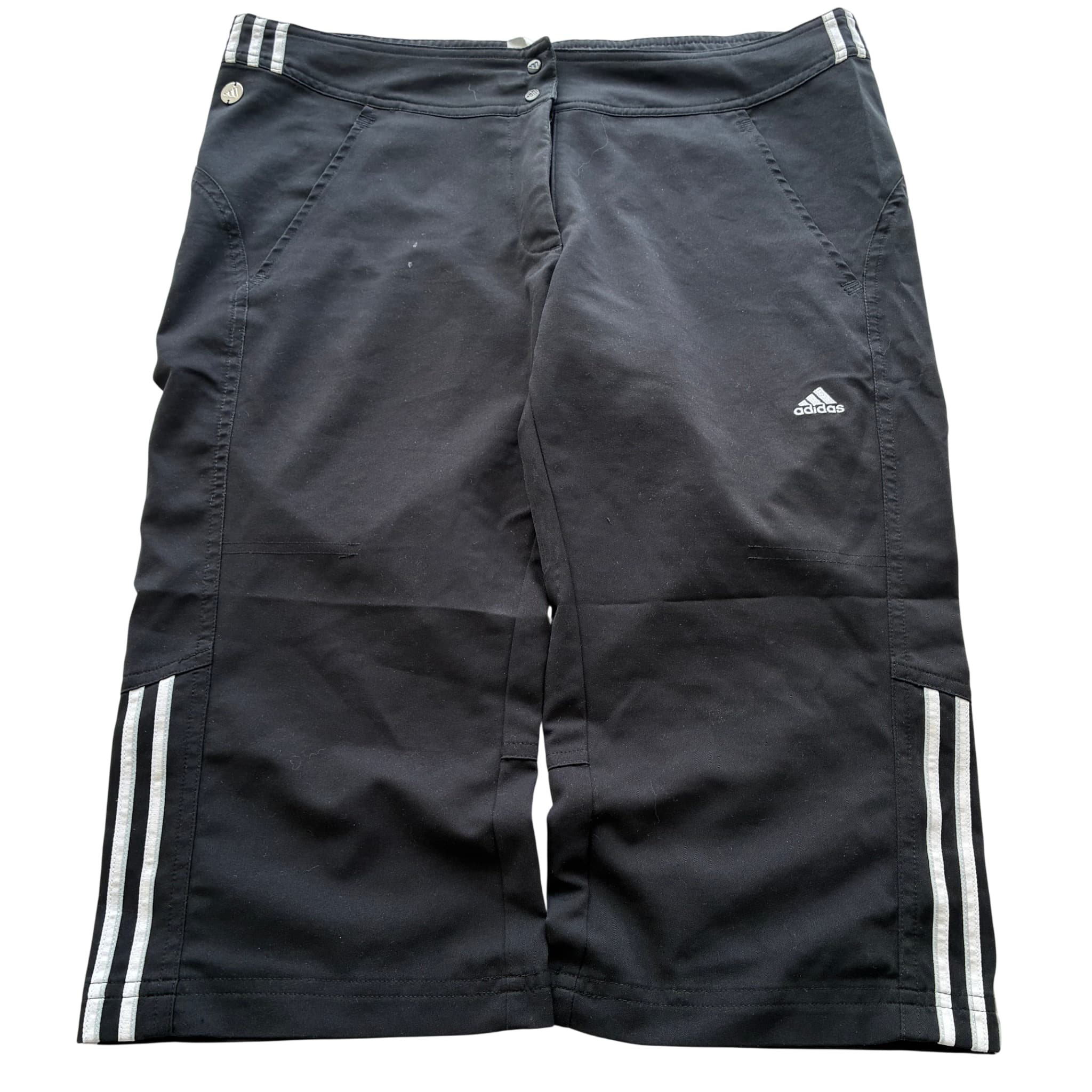 Adidas Women's Black Three-Stripe Performance Capris Size M