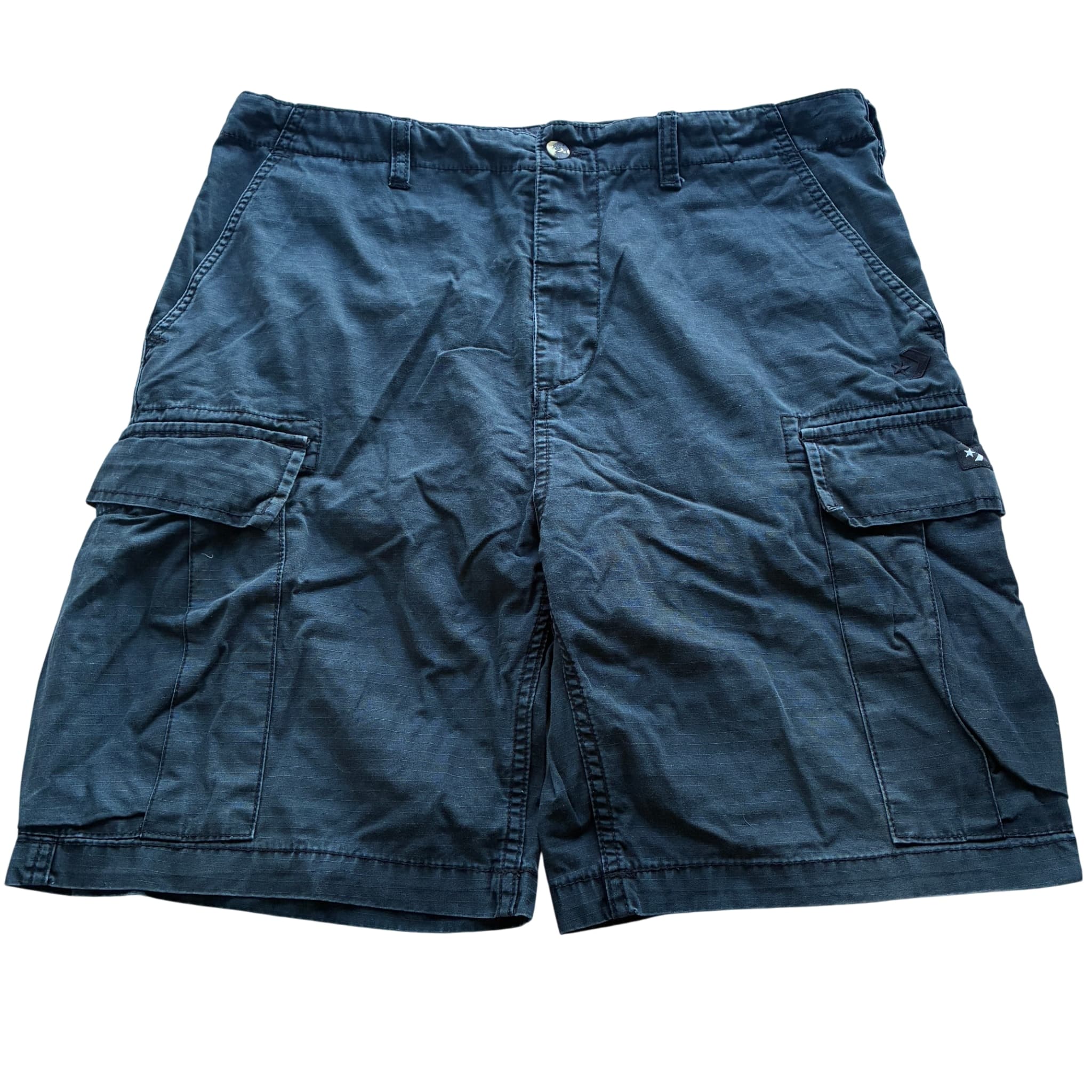Converse Men's Black Cargo Shorts Baggy Vintage 2000s Release Size 34