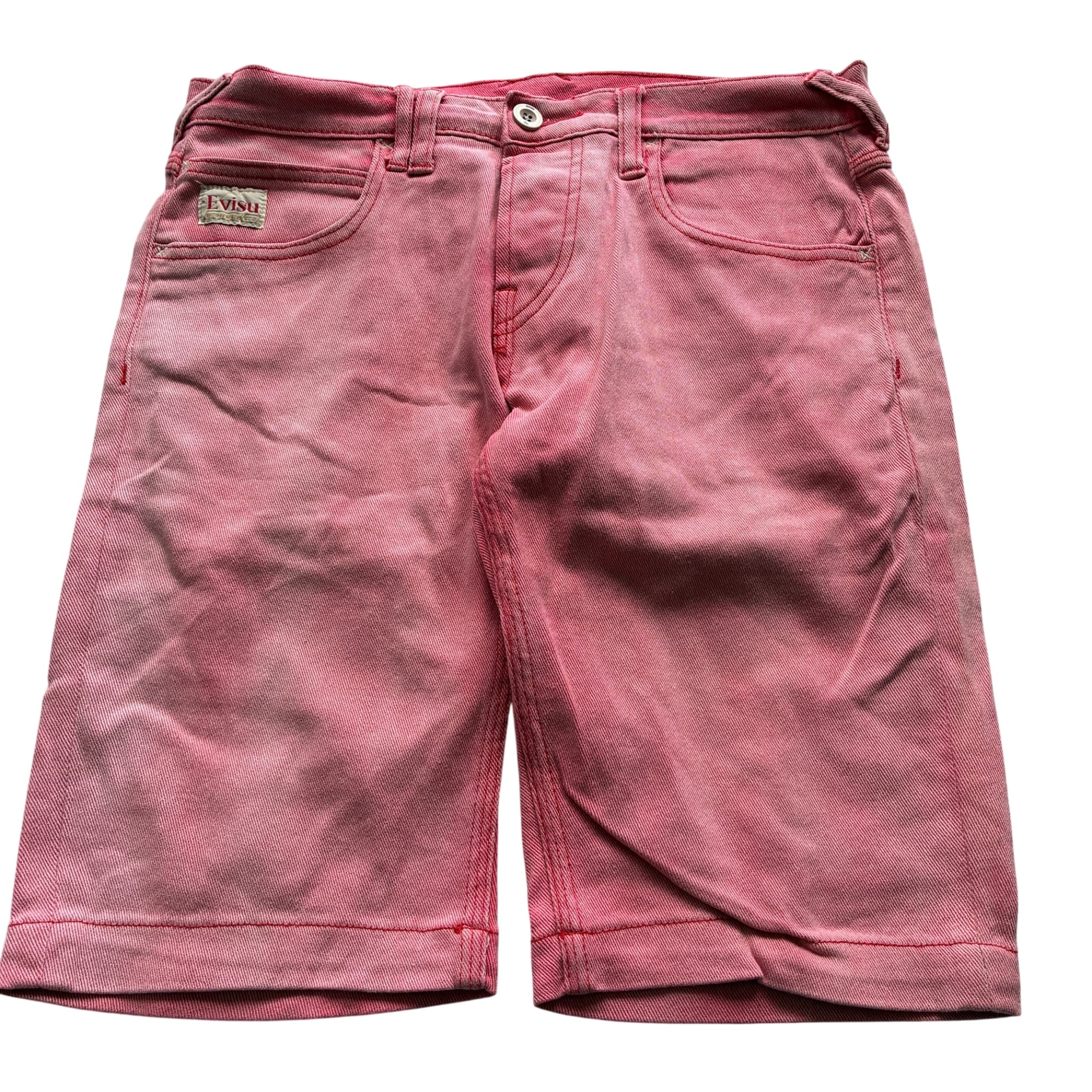Evisu Red Denim Shorts Baggy Vintage 2000s Release Size 31 — photo 2 of 7