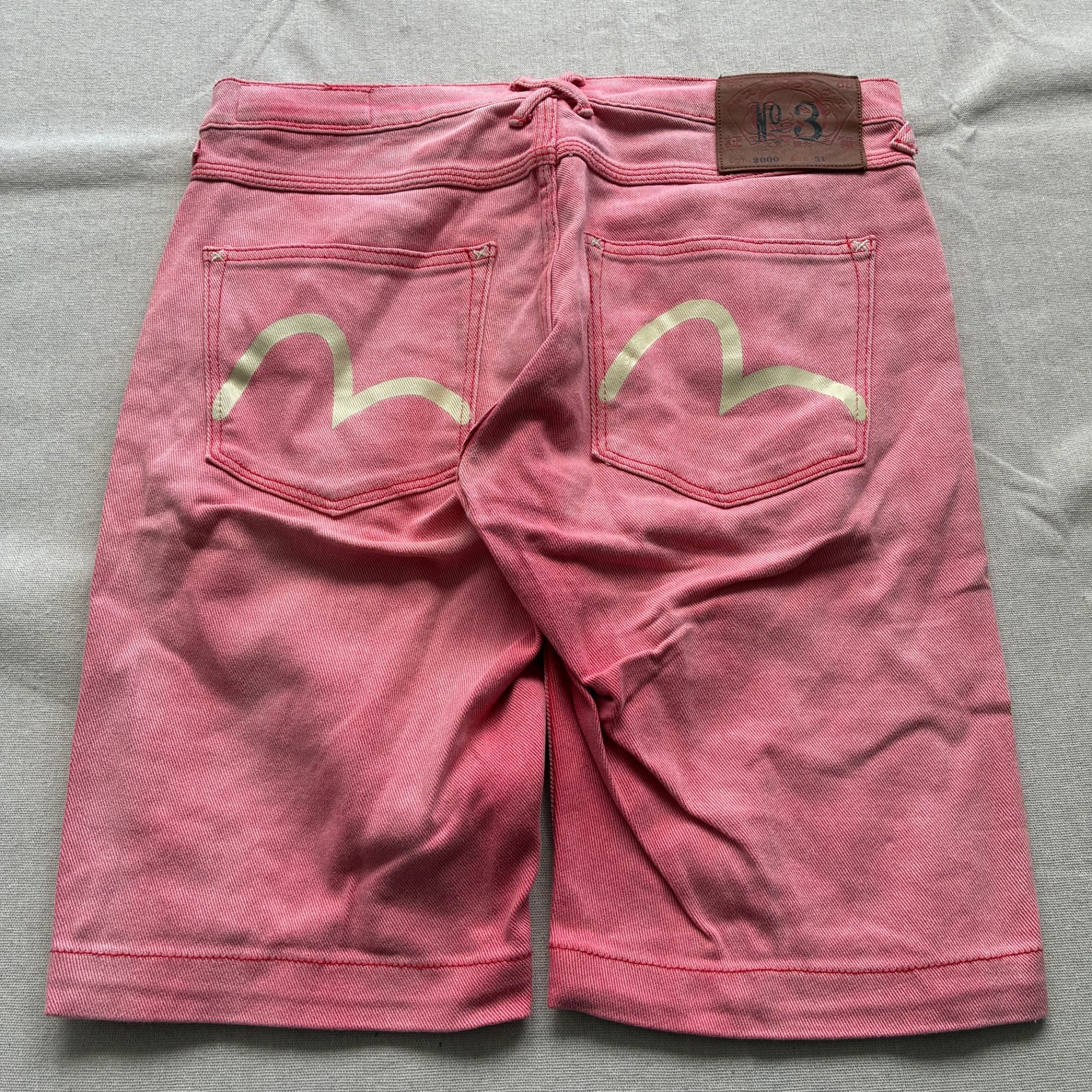 Evisu Red Denim Shorts Baggy Vintage 2000s Release Size 31 — photo 1 of 7