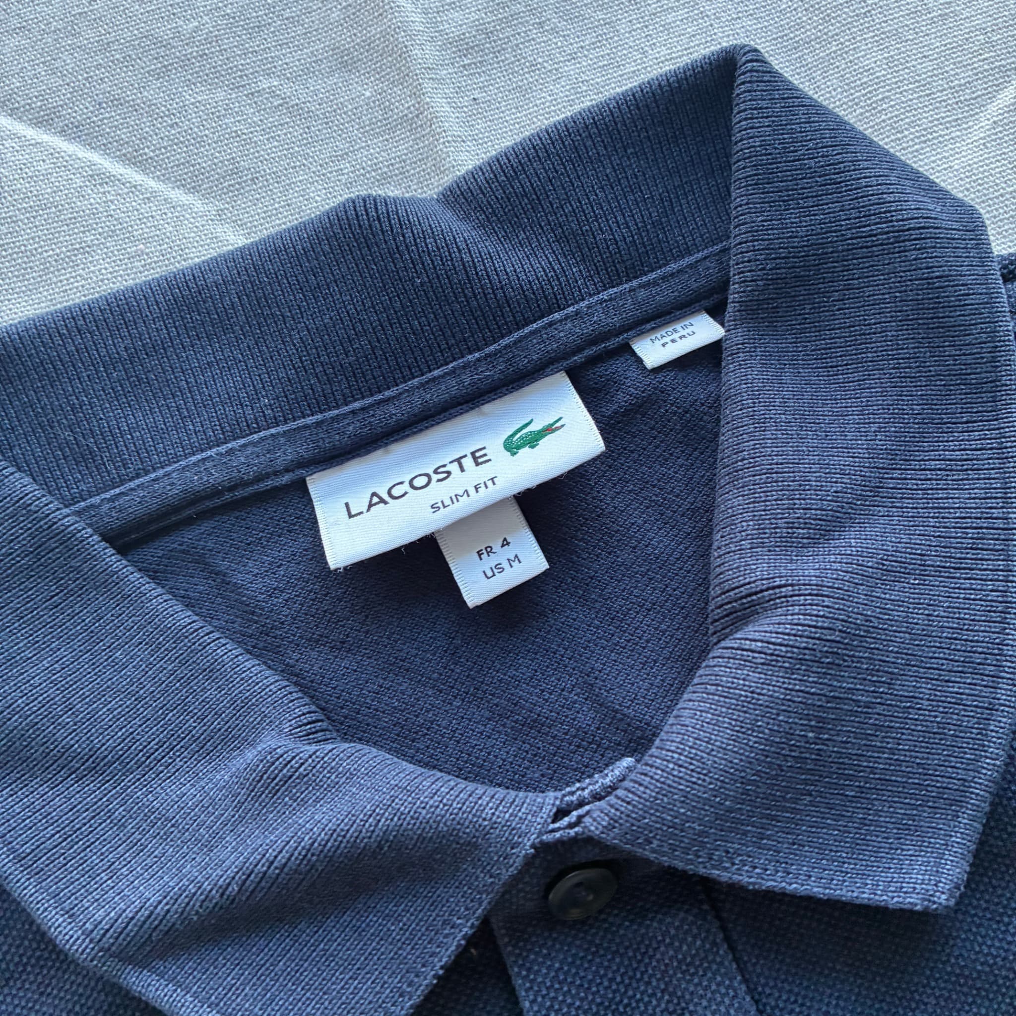 Lacoste Classic L.12.12 Petit Piqué Polo Shirt Navy Blue Slim Fit Size 4 — photo 4 of 6