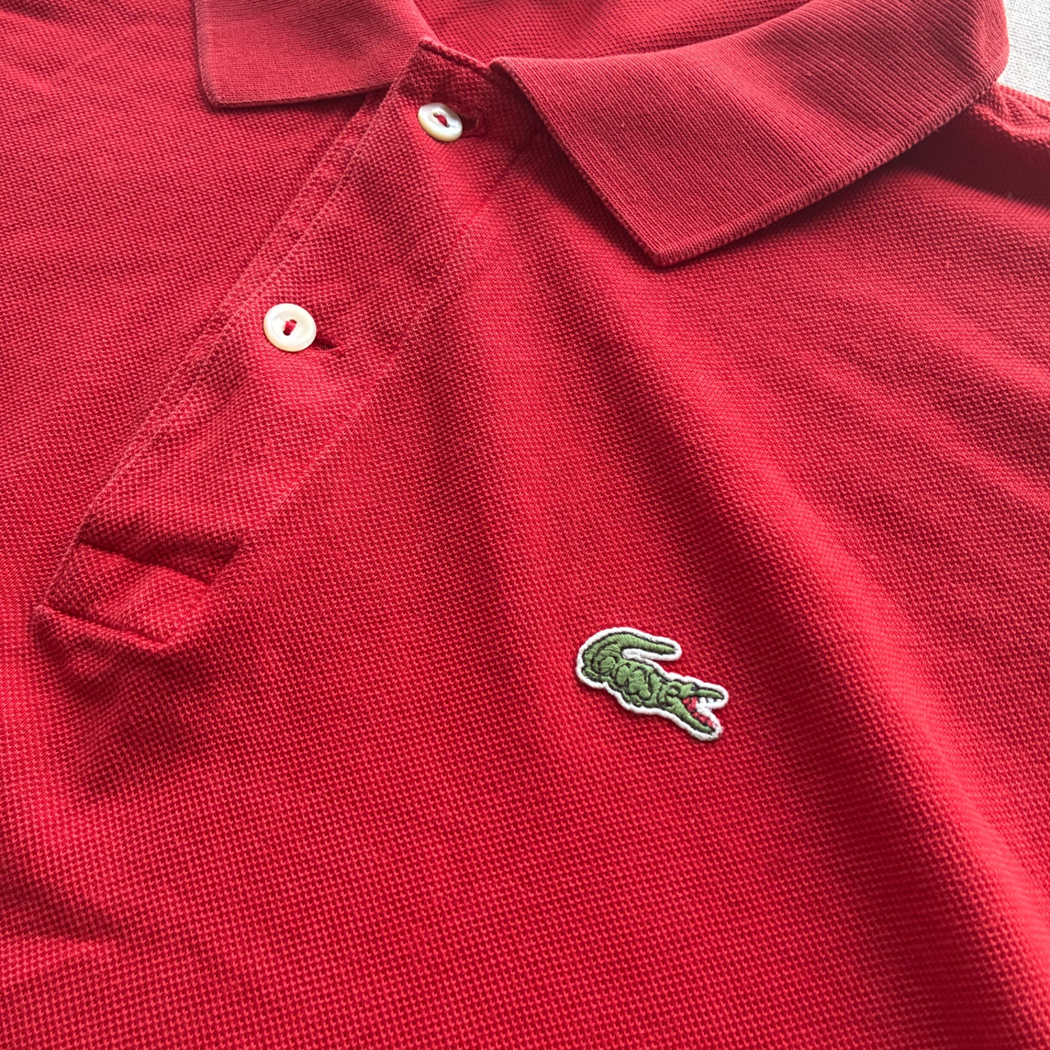 Lacoste Red Pique Polo Shirt Size 5 — photo 3 of 5