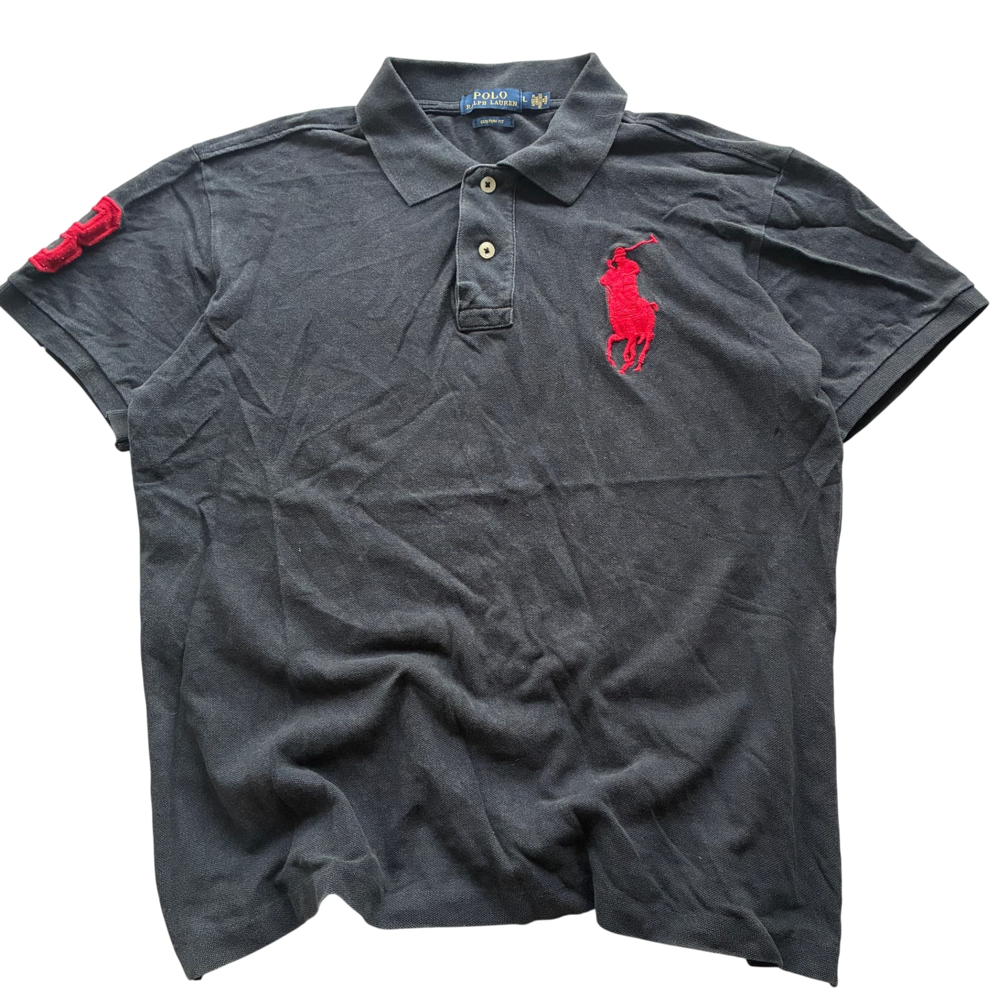 Polo Ralph Lauren Custom Fit Big Pony Polo Shirt Black Men's Size L — photo 1 of 7