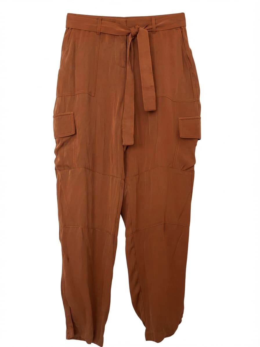 Country Road Rust Silk Blend Cargo Jogger Pants Size 12