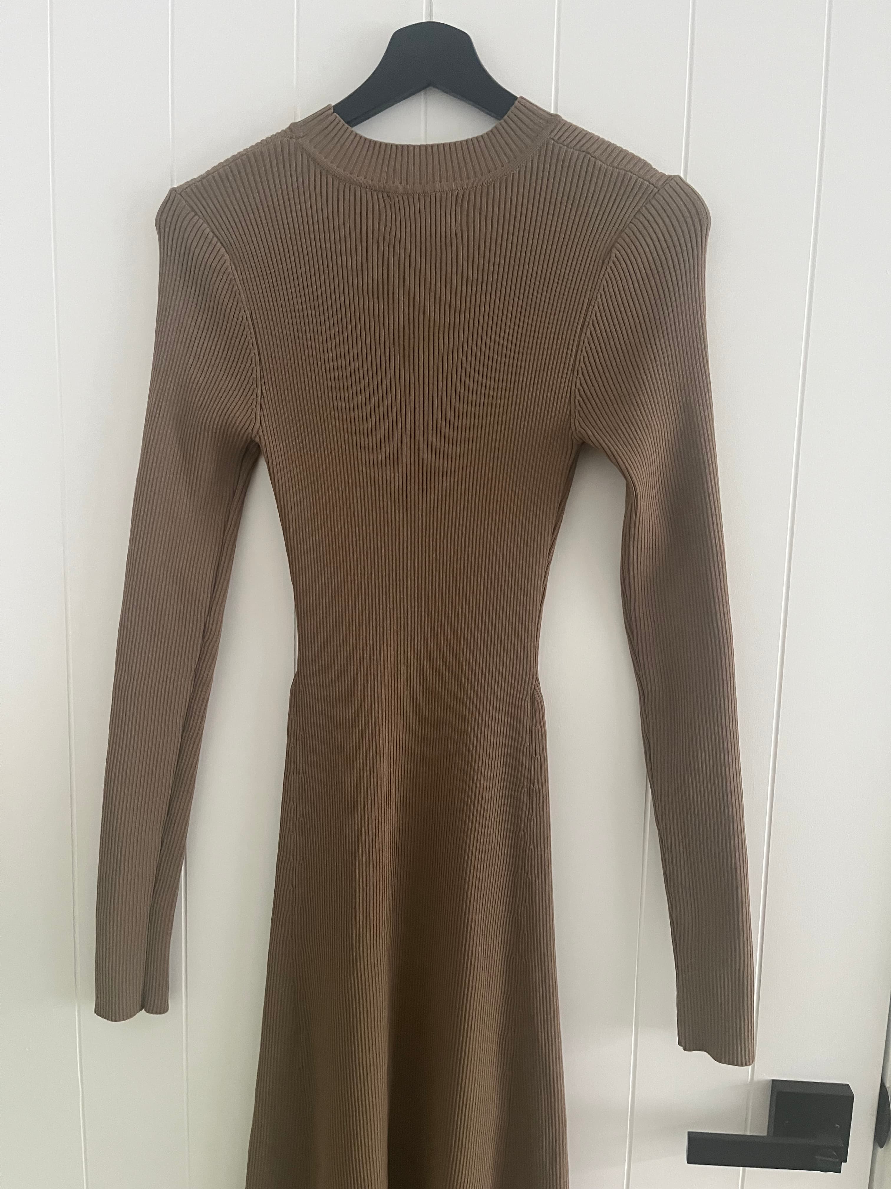 DISSH Ribbed Knit Long Sleeve Midi Dress Brown Size M — photo 4 of 6