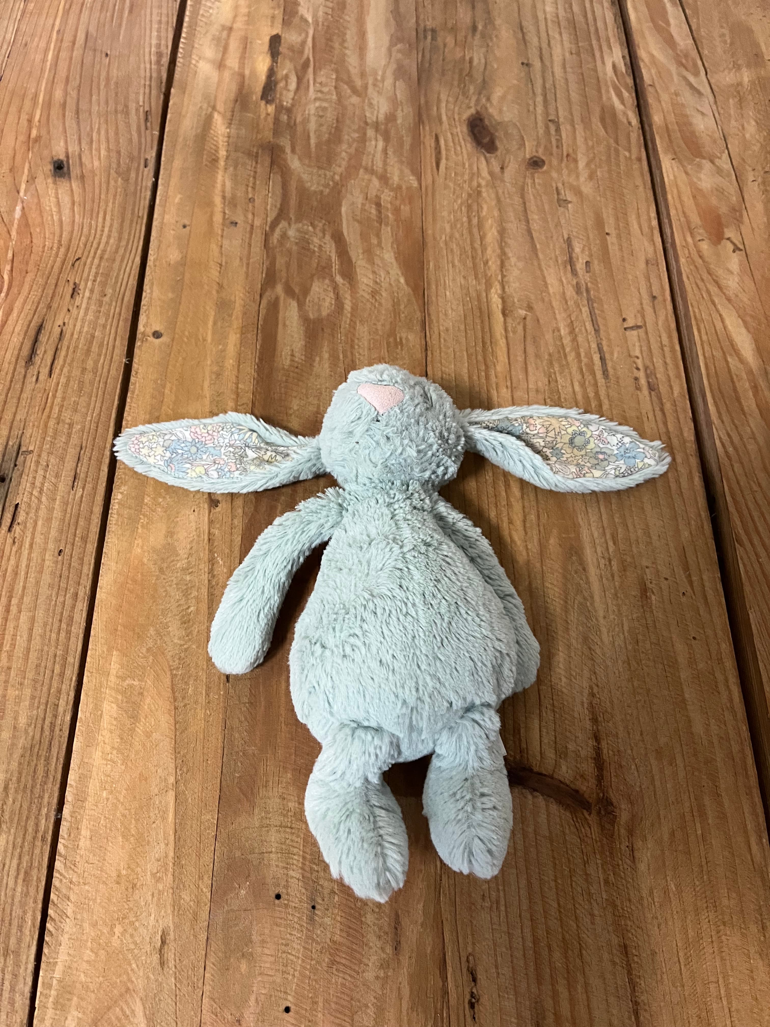 Jellycat Retired Small Blossom Sage Bashful Bunny Plush With Floral Ears