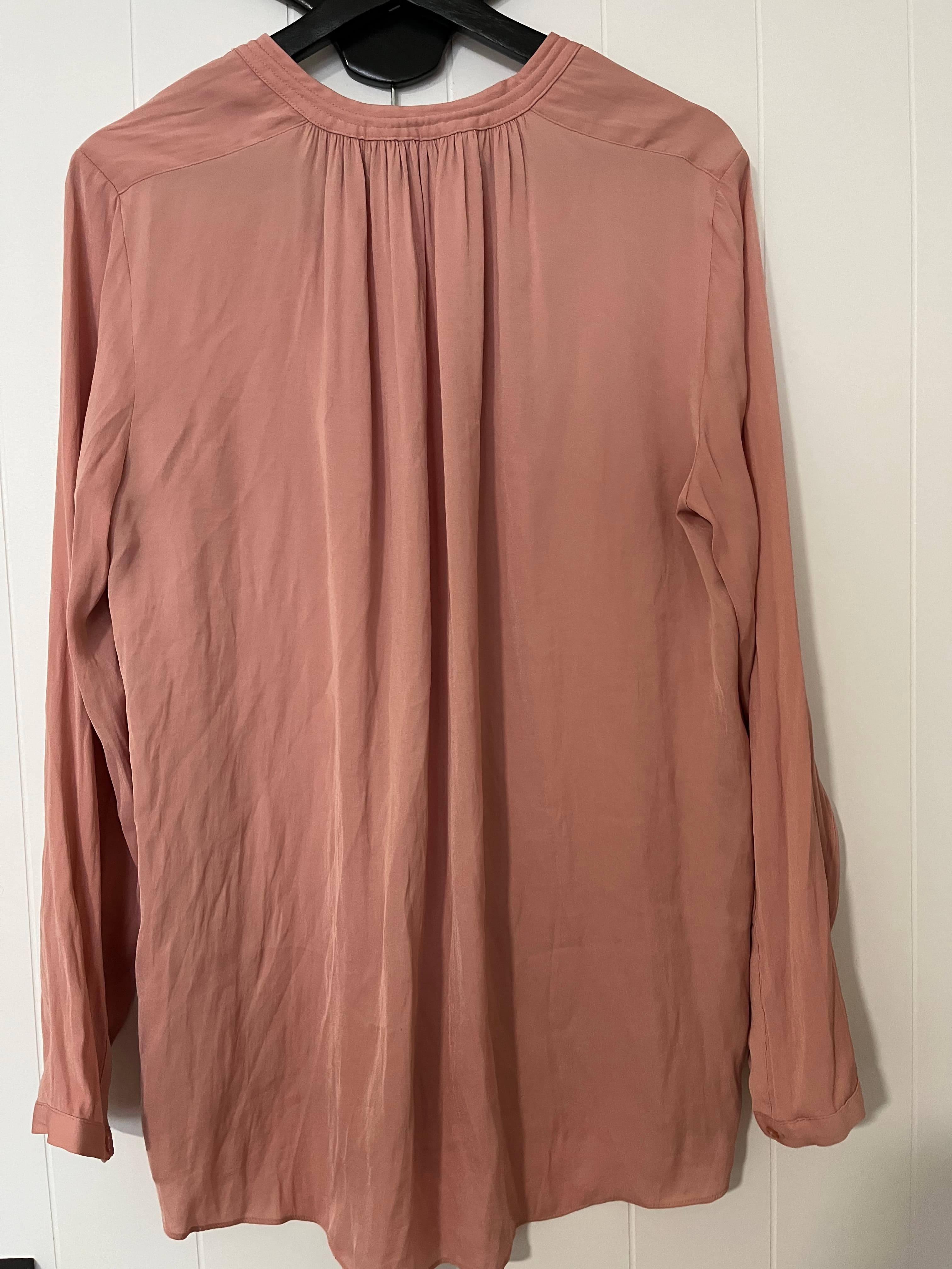 Witchery Dusty Rose V-Neck Long Sleeve Blouse Size 10 — photo 3 of 6
