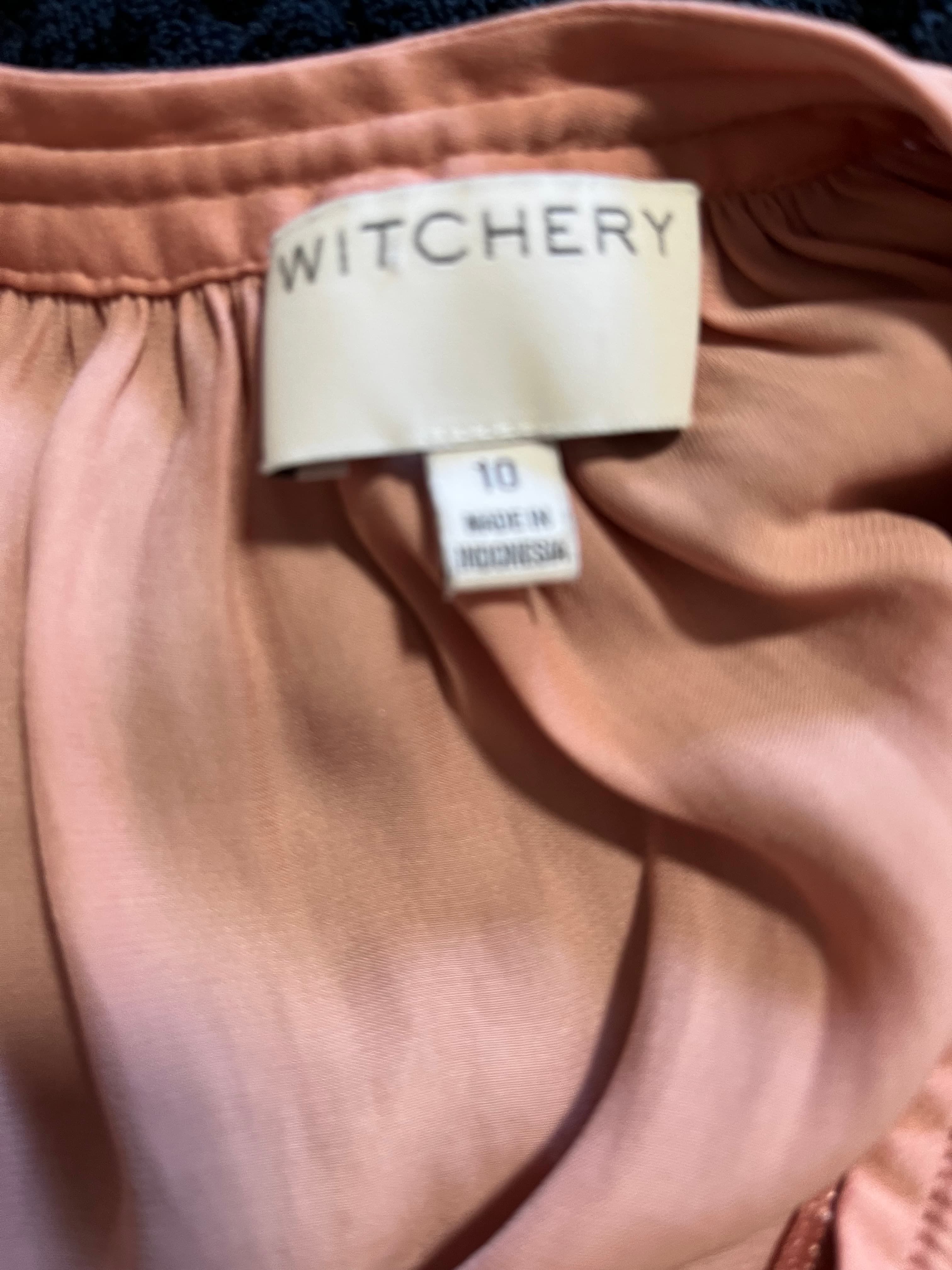 Witchery Dusty Rose V-Neck Long Sleeve Blouse Size 10 — photo 5 of 6