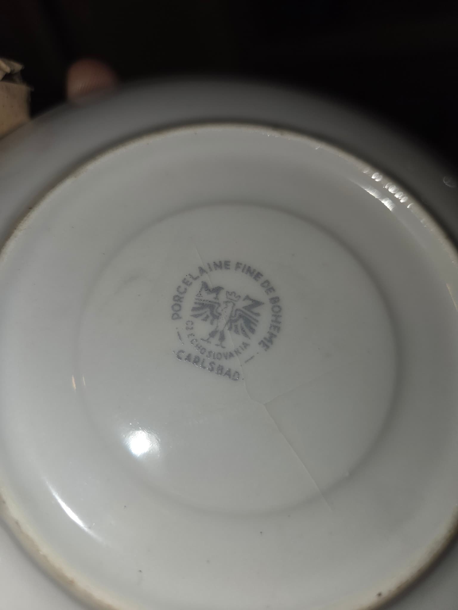 Mid-Century Modern Porcelain Tea Set - Brown Geometric Pattern — photo 3 of 3