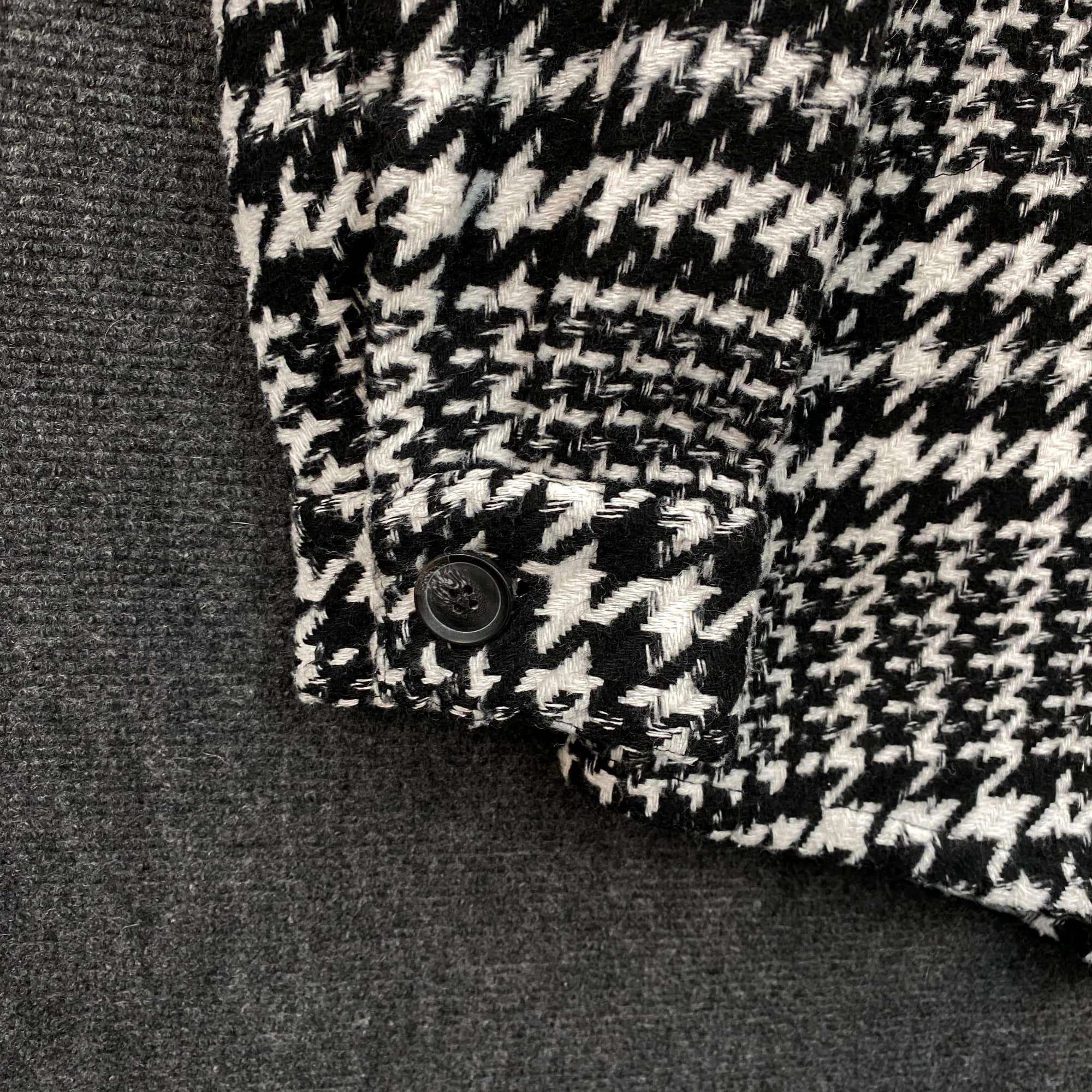 Forever New Petite Houndstooth Wool Blend Shacket Black White AUS 10 — photo 2 of 13