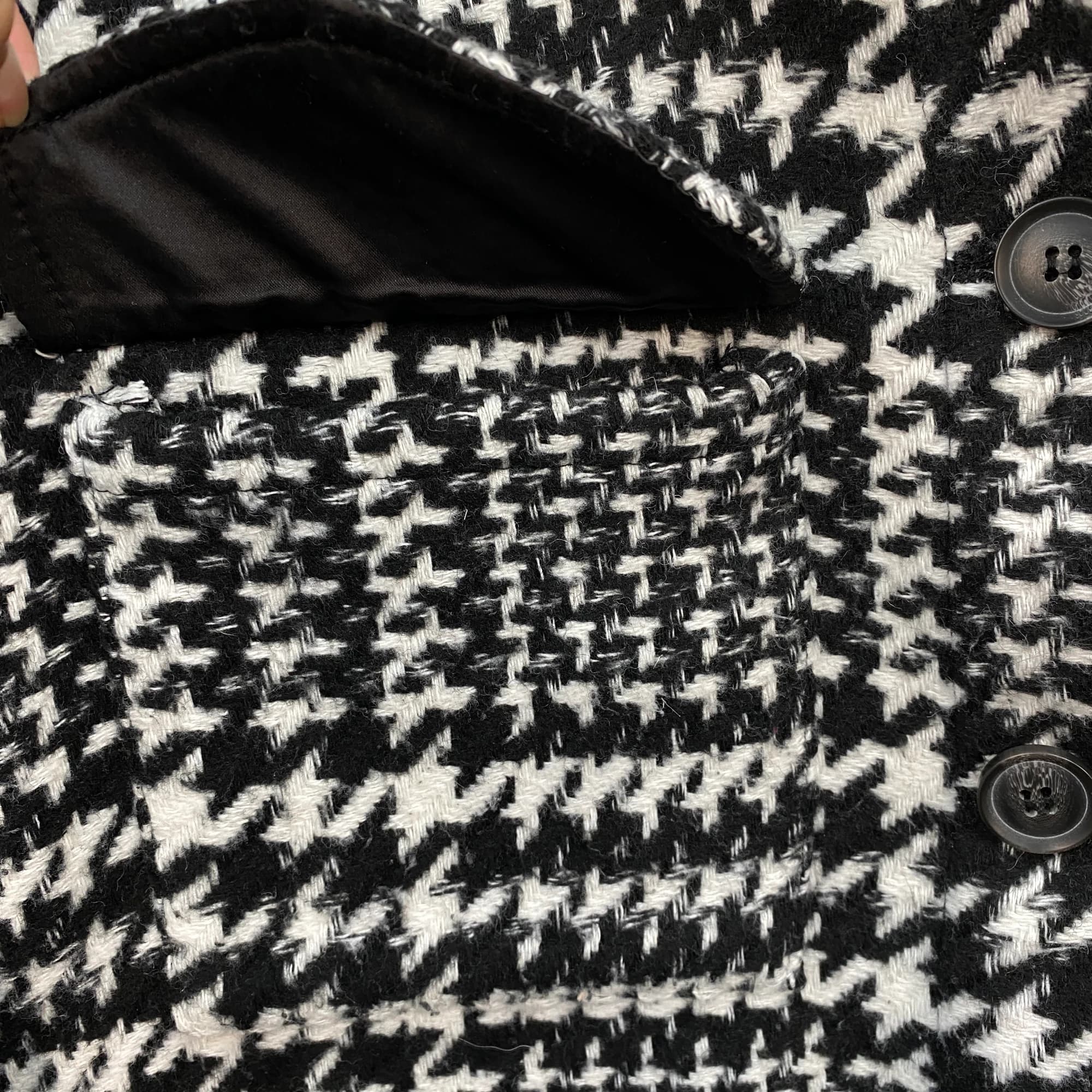 Forever New Petite Houndstooth Wool Blend Shacket Black White AUS 10 — photo 4 of 13