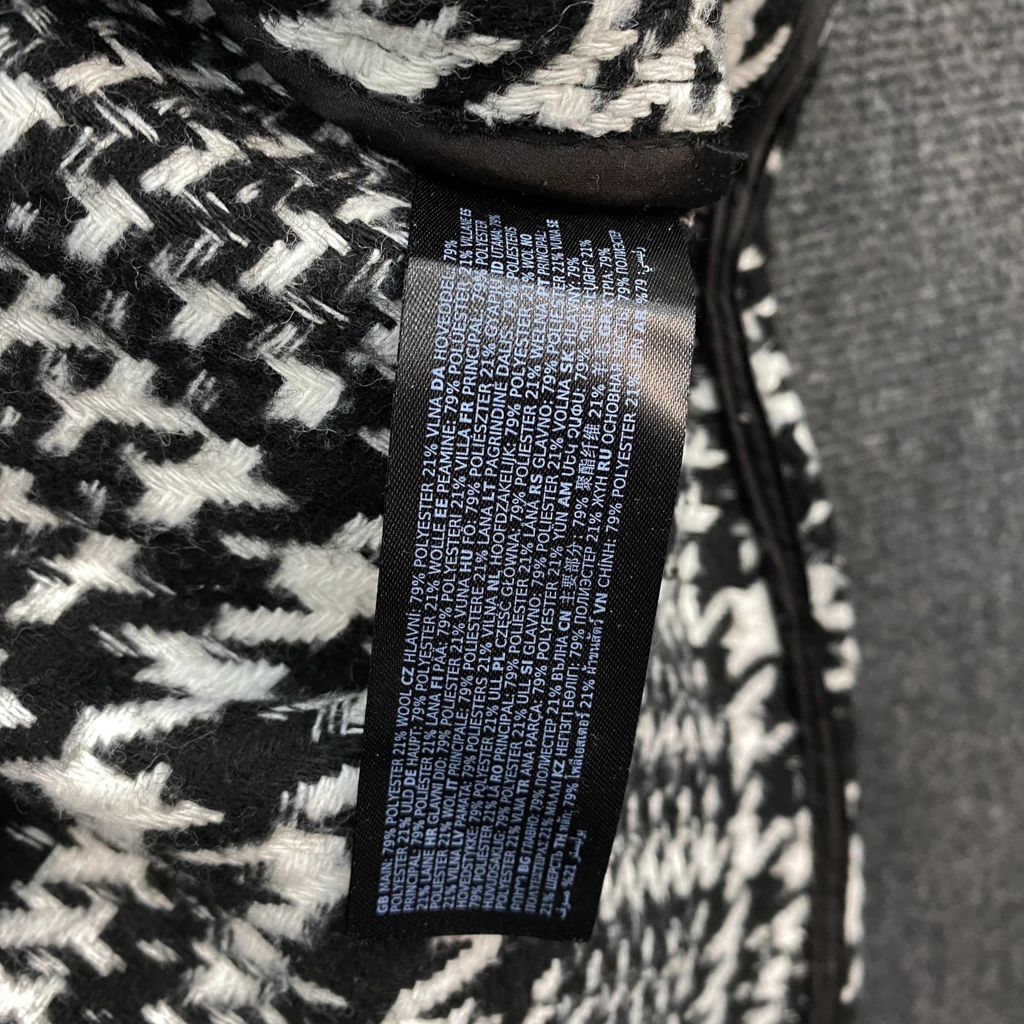 Forever New Petite Houndstooth Wool Blend Shacket Black White AUS 10 — photo 7 of 13