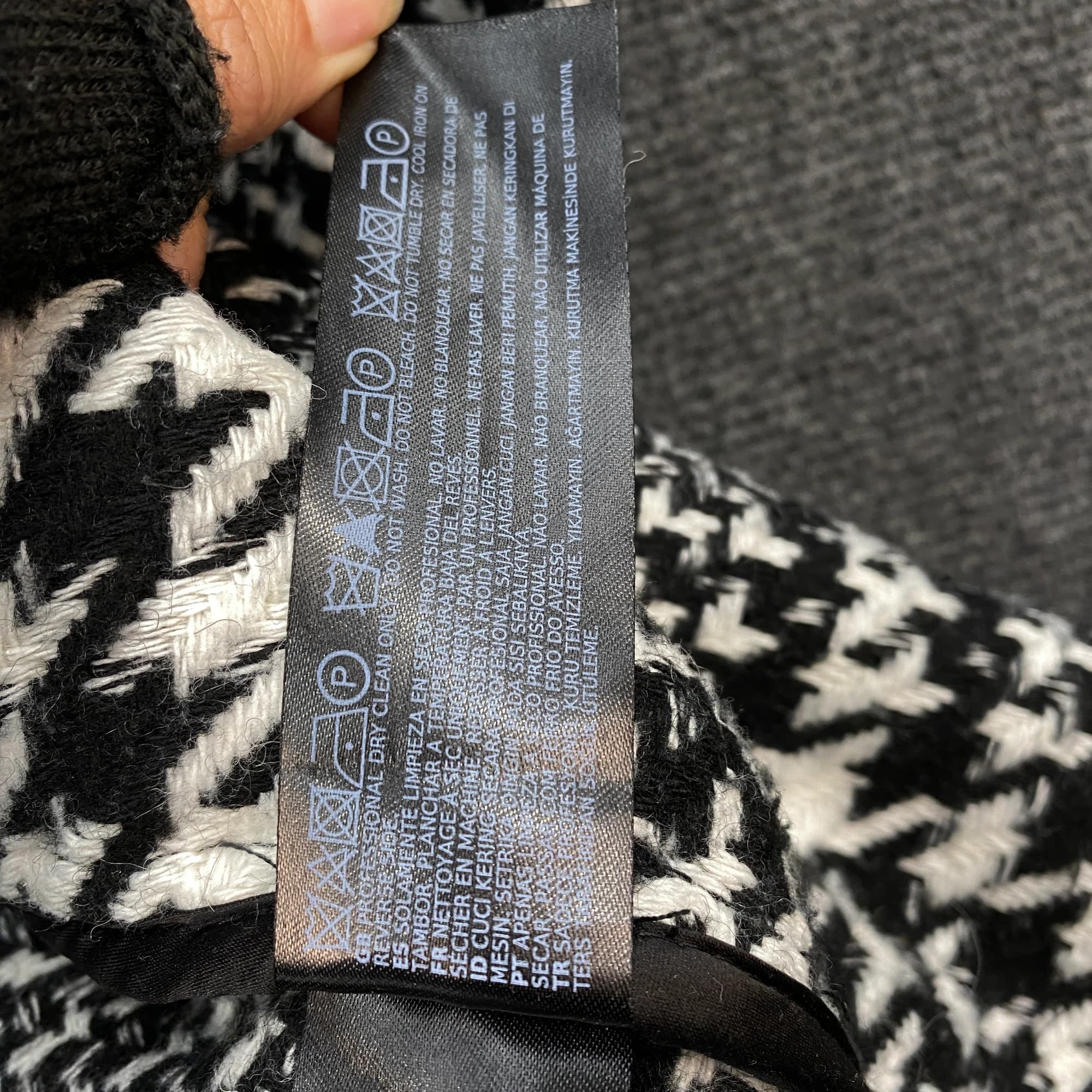 Forever New Petite Houndstooth Wool Blend Shacket Black White AUS 10 — photo 8 of 13