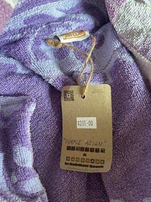 Vintage 90s Terry Cloth Beach Cover-Up Shirt - Purple Reign — photo 6 of 8