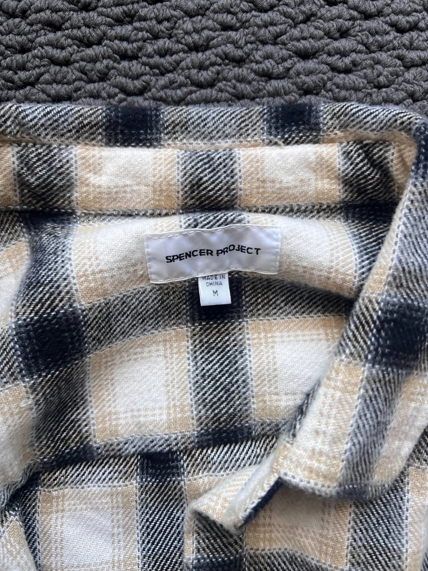 SPENCER PROJECT Cropped Plaid Flannel Shirt M — photo 2 of 2
