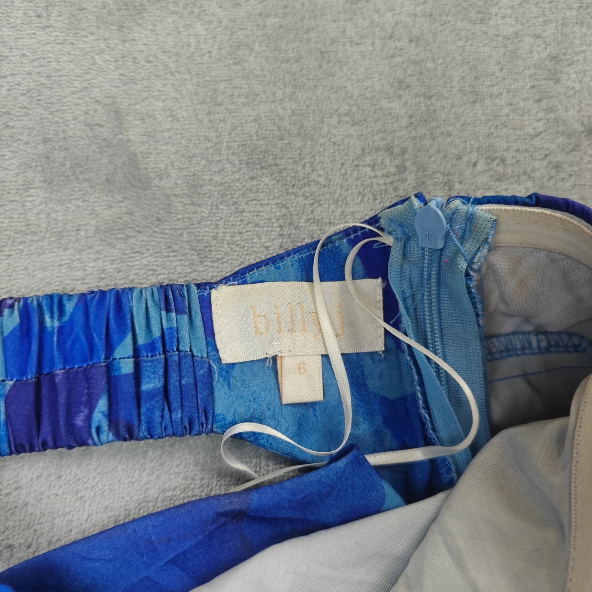 Billy J Blue Floral Strapless Dress Size 6 — photo 5 of 7