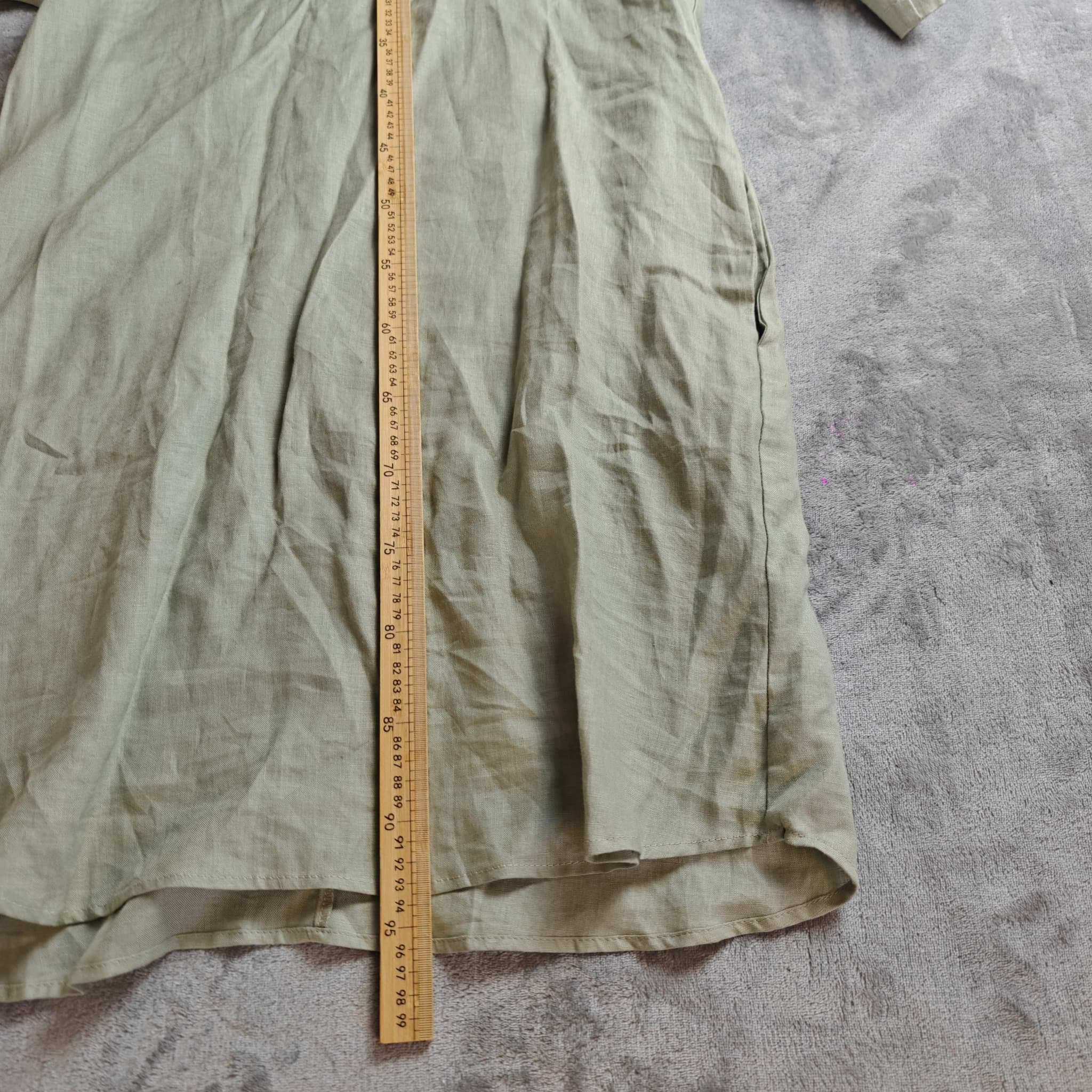 Carolina Lifestyle Sage Green Linen V-Neck Tunic Dress Size M/L New With Tags — photo 2 of 6