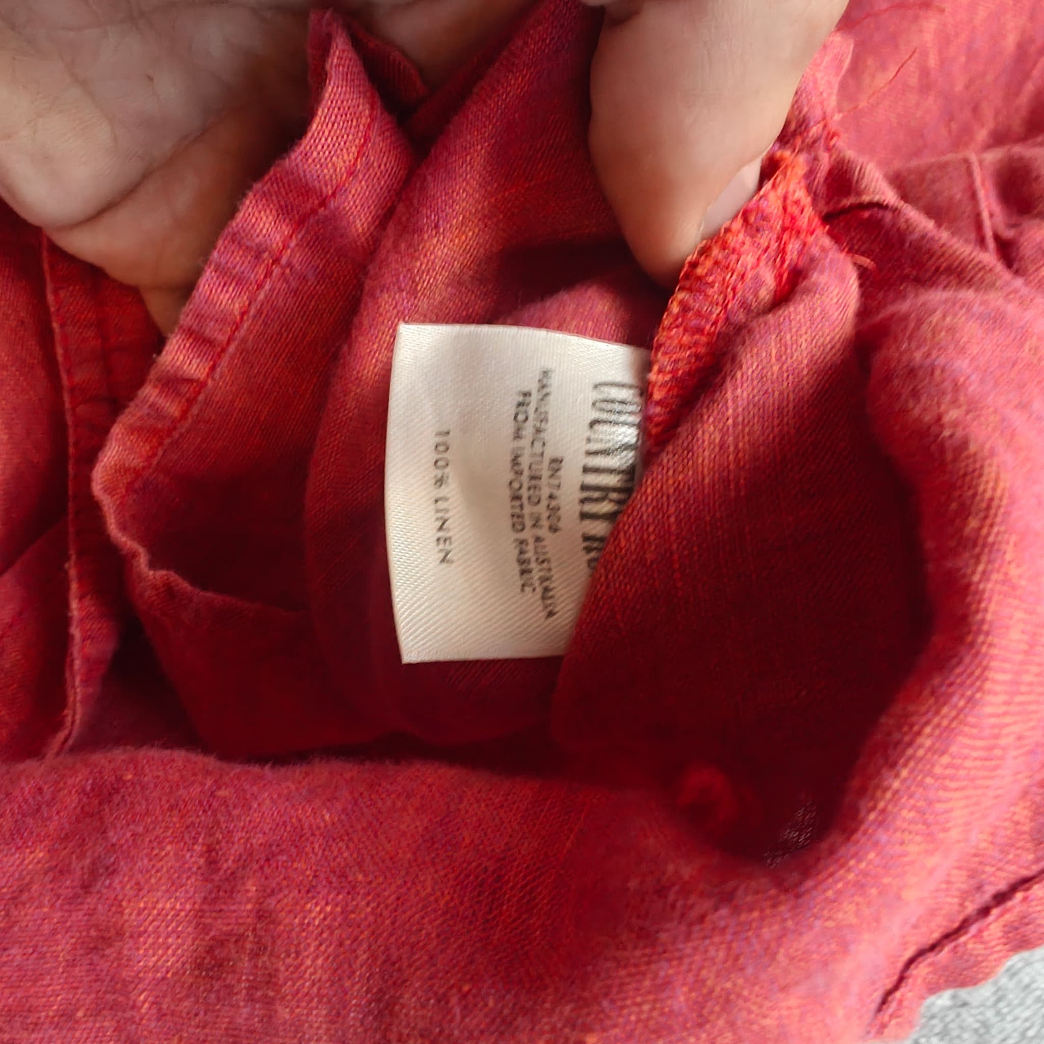 Country Road Women's Linen Long Sleeve Shirt Red Size XS — photo 6 of 7