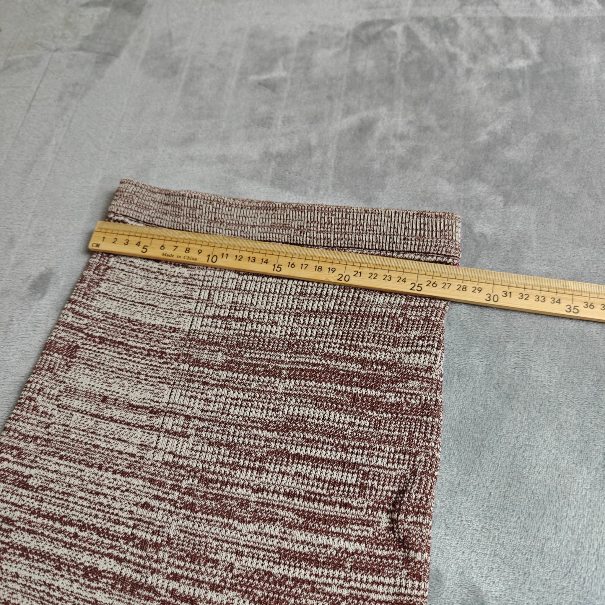 FIRST MŚE Textured Knit Scarf Brown Beige XS — photo 5 of 8