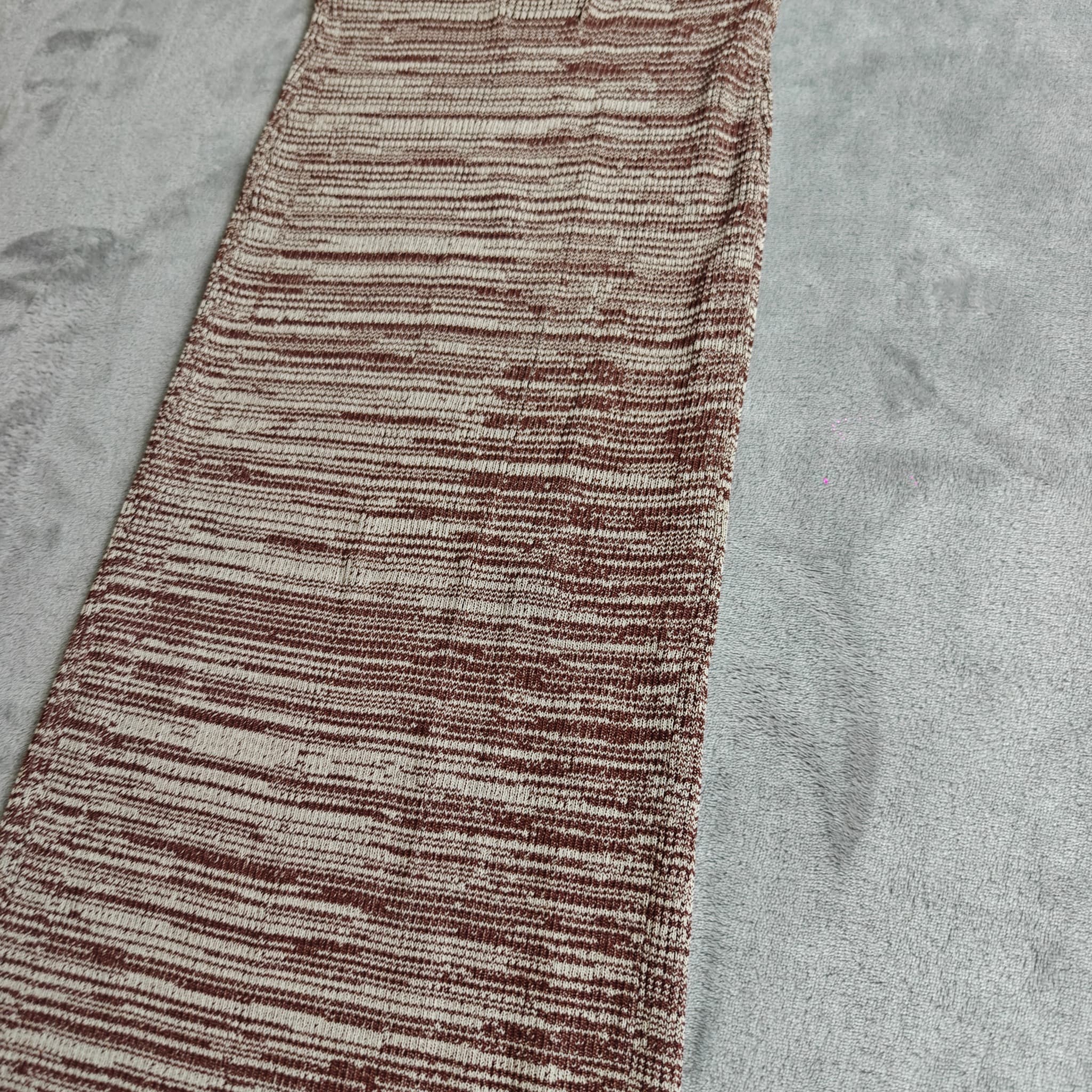 FIRST MŚE Textured Knit Scarf Brown Beige XS — photo 8 of 8