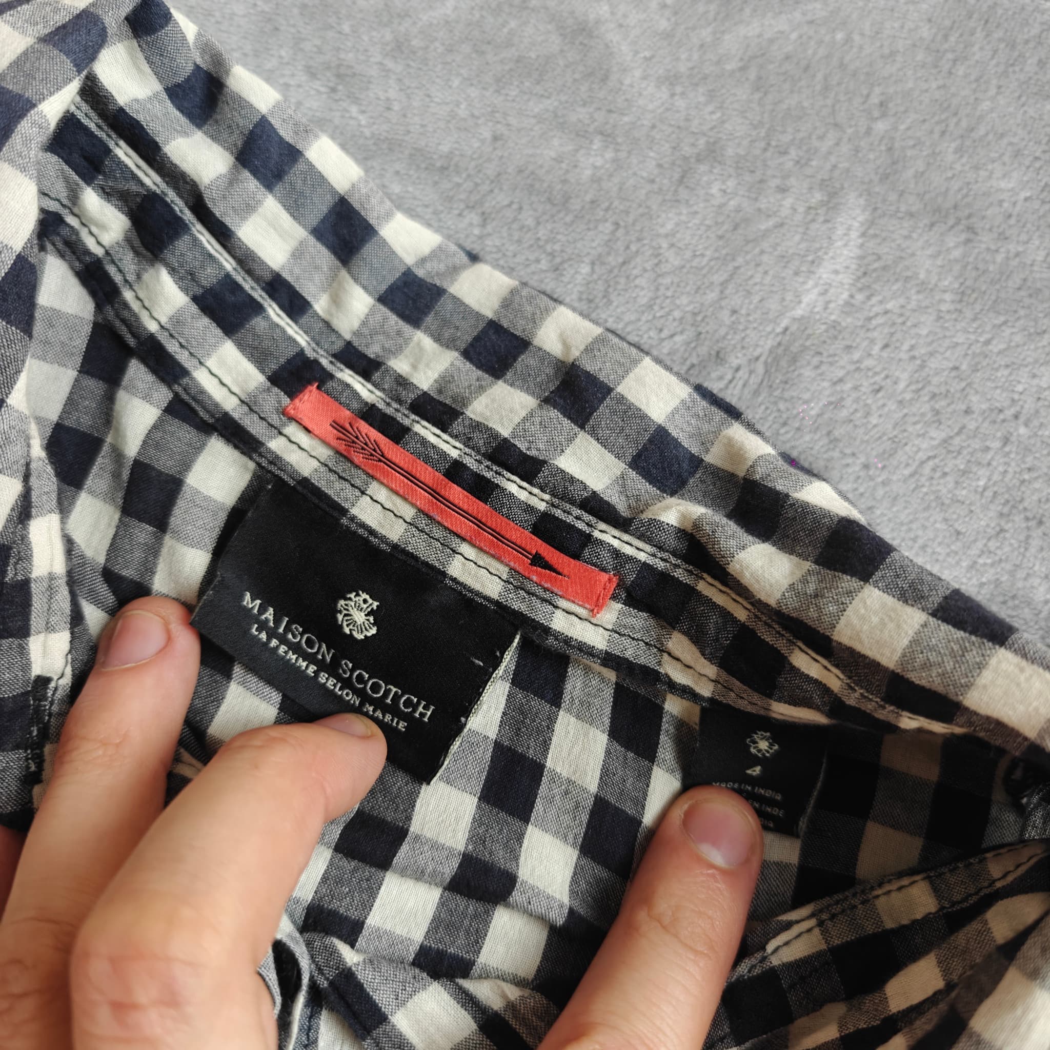 Maison Scotch Women's Black & White Gingham Button-Down Shirt Size 4 — photo 2 of 7