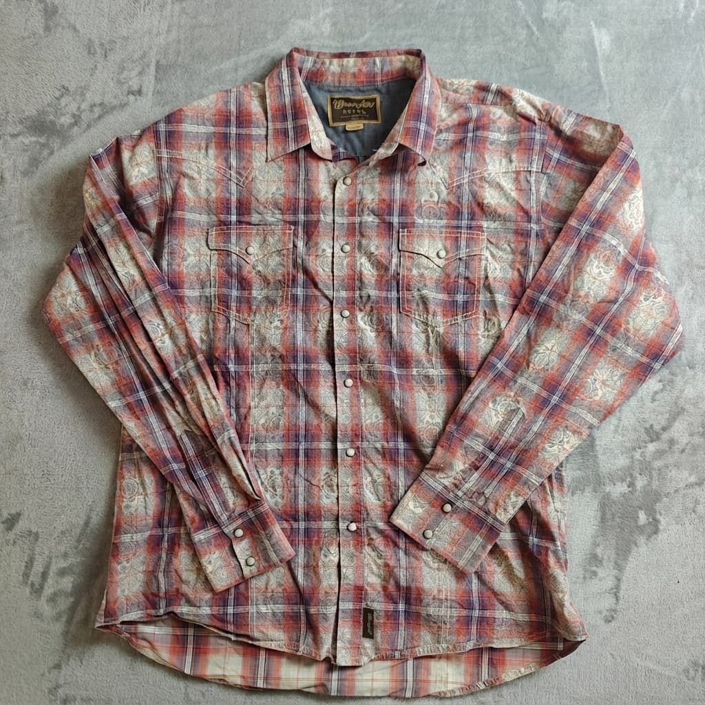 Wrangler Retro Premium Western Shirt Men's XXL Plaid Long Sleeve Button Up — photo 1 of 7