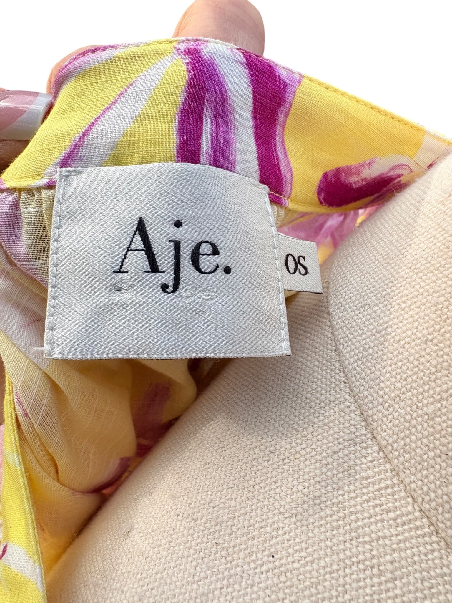 Aje. Floral Button-Down Tunic Yellow and Pink OS — photo 7 of 11
