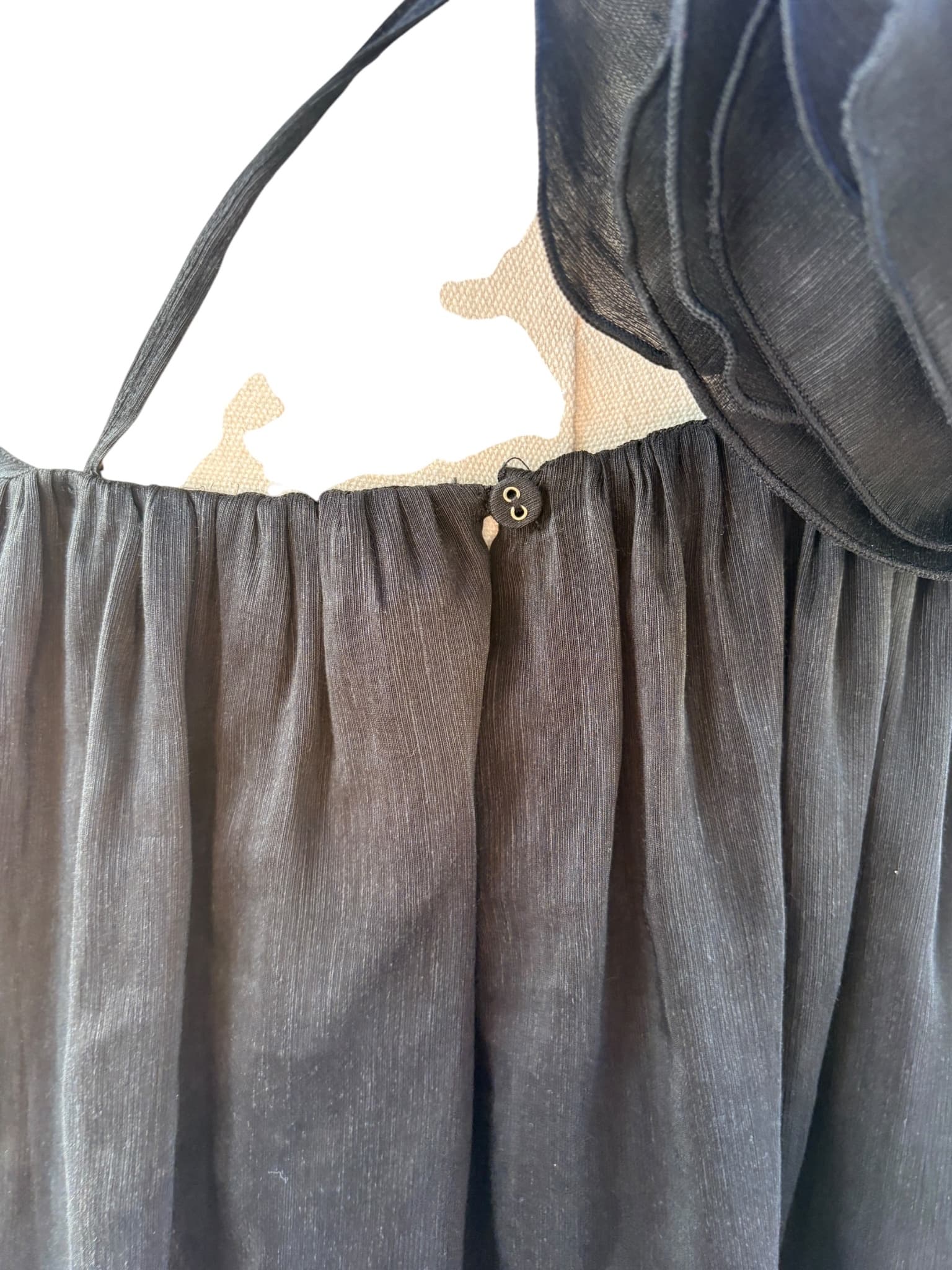 Aje. One-Shoulder Chiffon Blouse Black Size 8 — photo 6 of 7