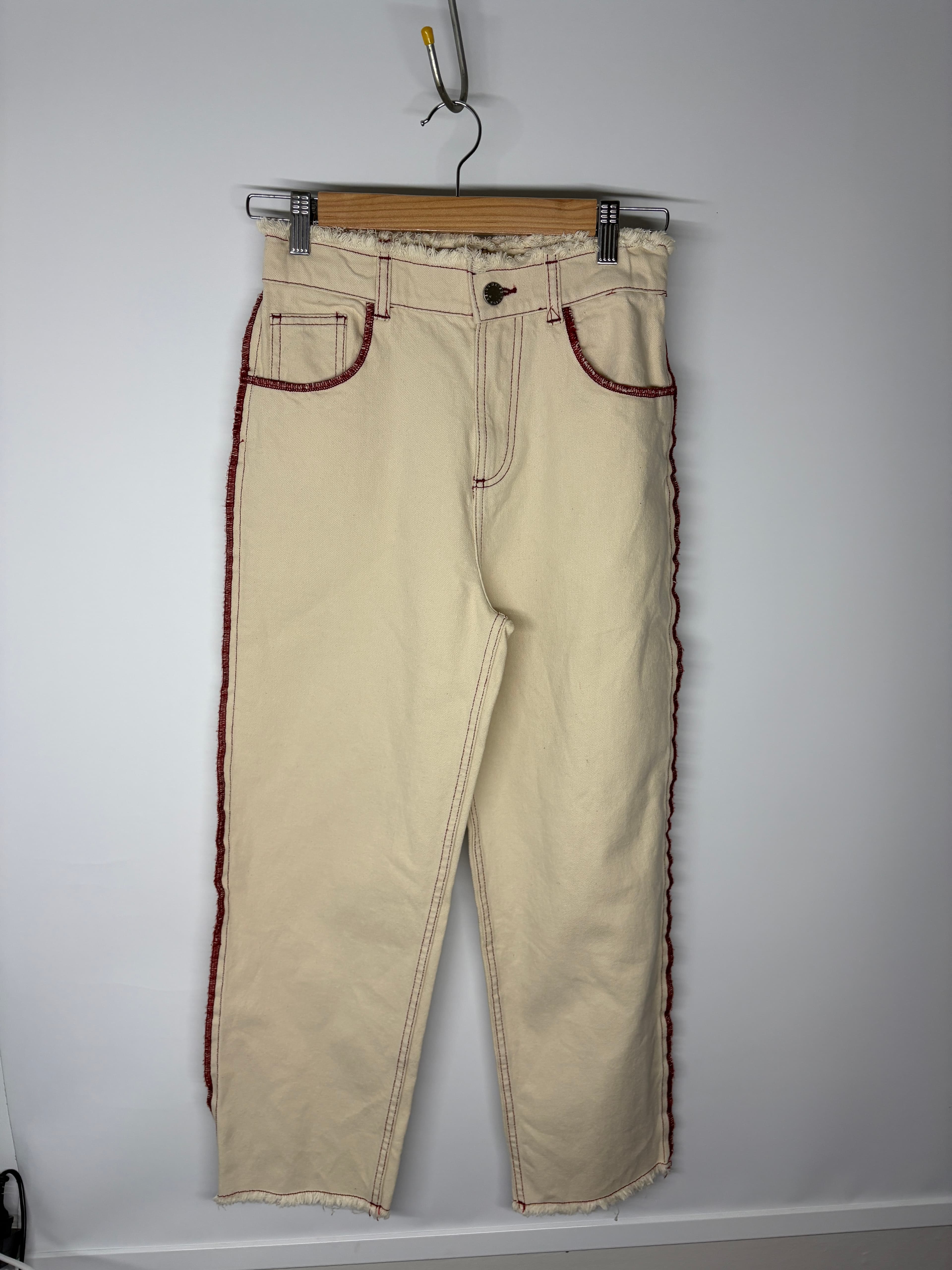 Reiss Denim Trousers Cream With Red Contrast Stitching 11-12Y — photo 7 of 7