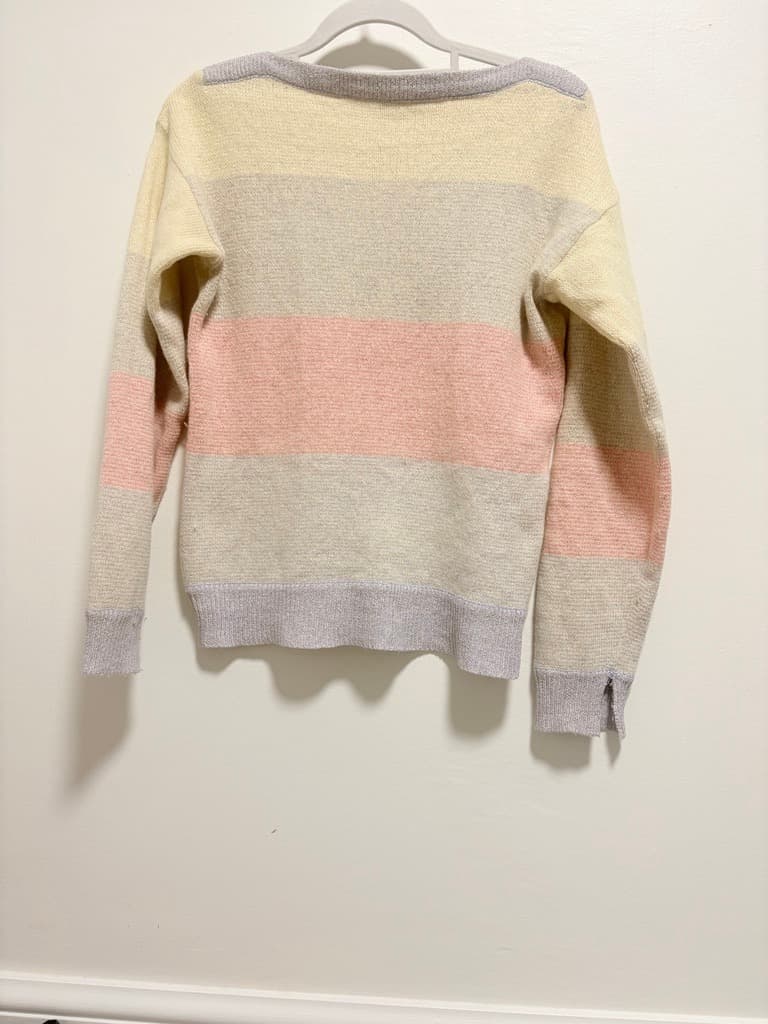 Saint Germain Vintage Pastel Striped Knit Sweater - Women's Size M — photo 3 of 5