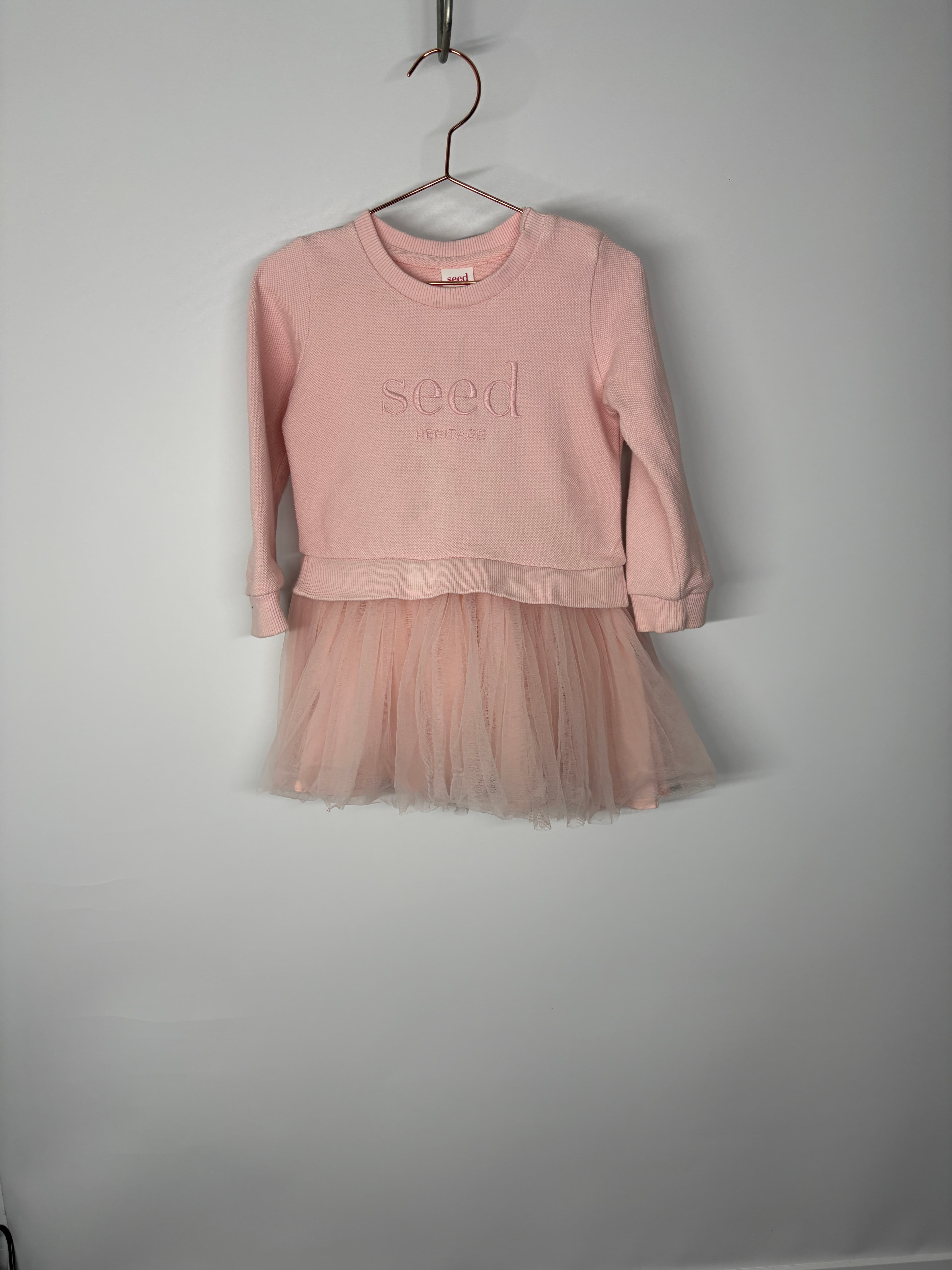 Seed Heritage Sweatshirt Tulle Dress Pink Size 2 — photo 1 of 4